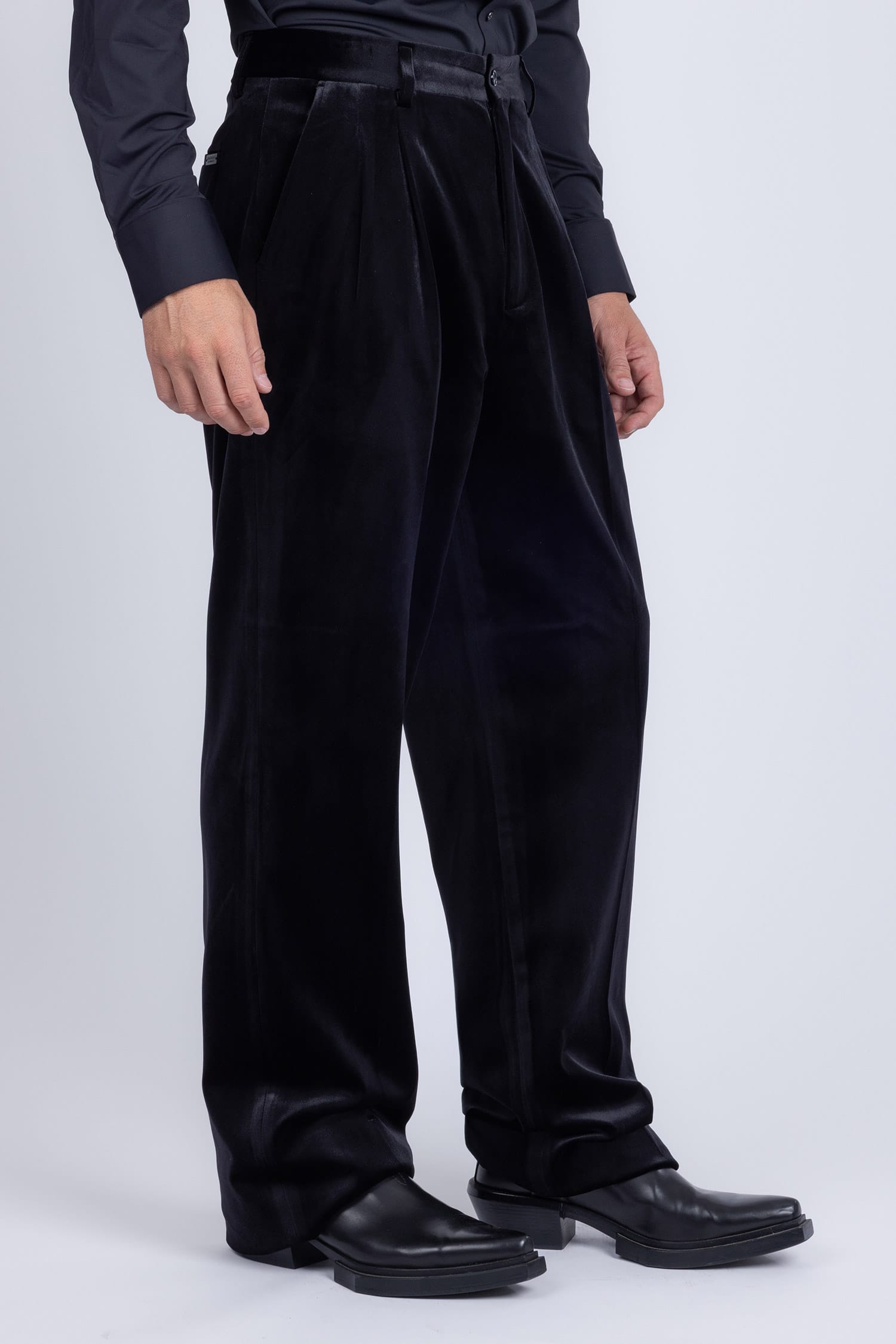 Barabas Men's Velvet Flare Casual Stretch Pants 5CP18 Black