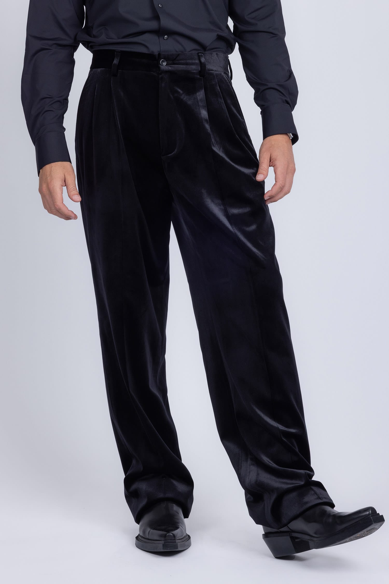 Barabas Men's Velvet Flare Casual Stretch Pants 5CP18 Black