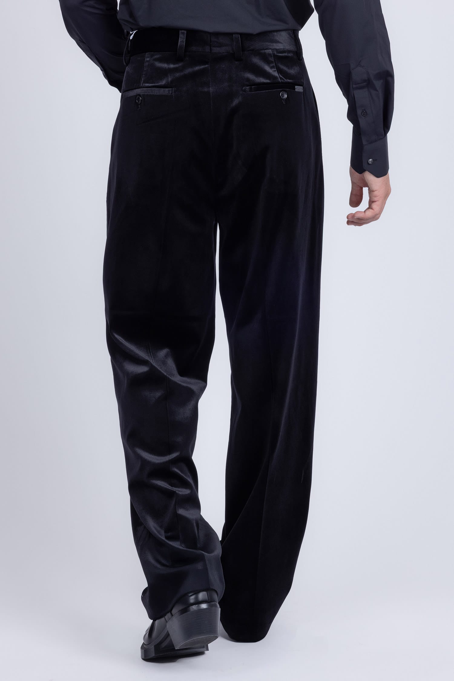 Barabas Men's Velvet Flare Casual Stretch Pants 5CP18 Black