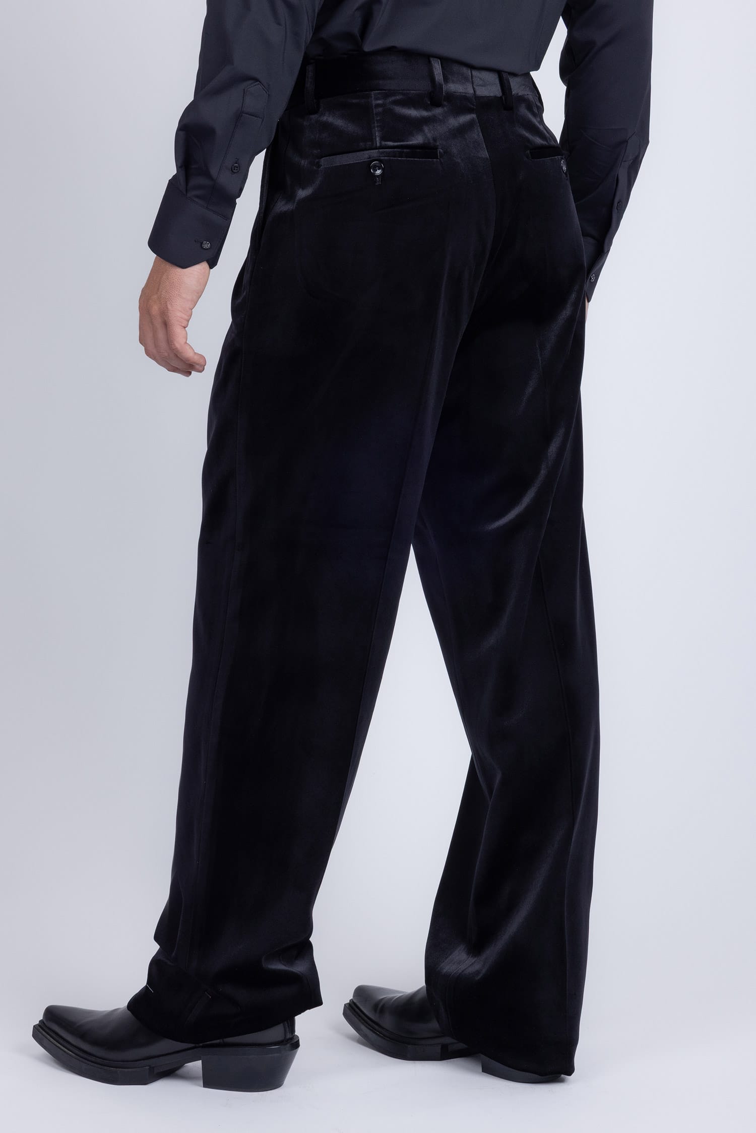 Barabas Men's Velvet Flare Casual Stretch Pants 5CP18 Black