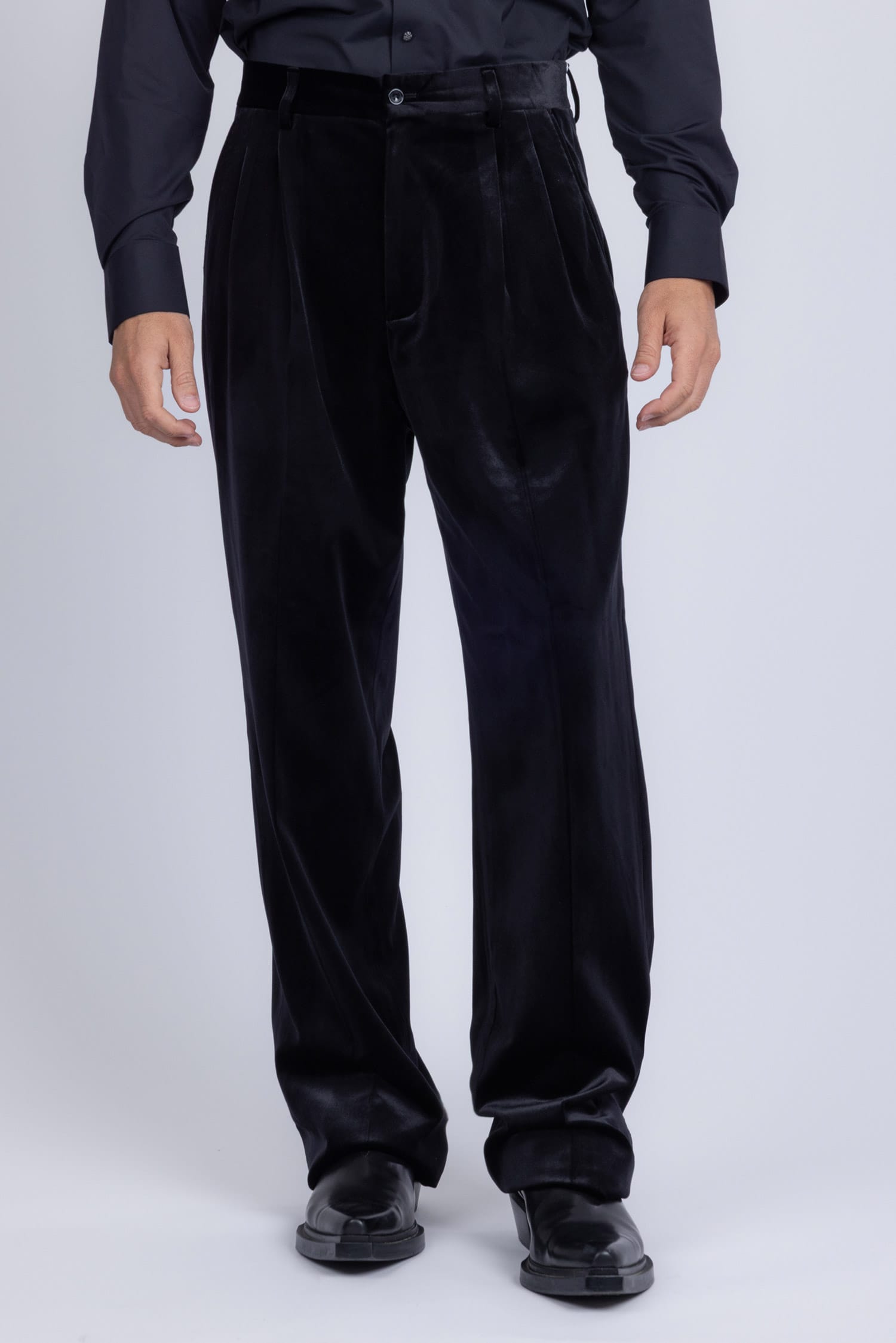 Barabas Men's Velvet Flare Casual Stretch Pants 5CP18 Black