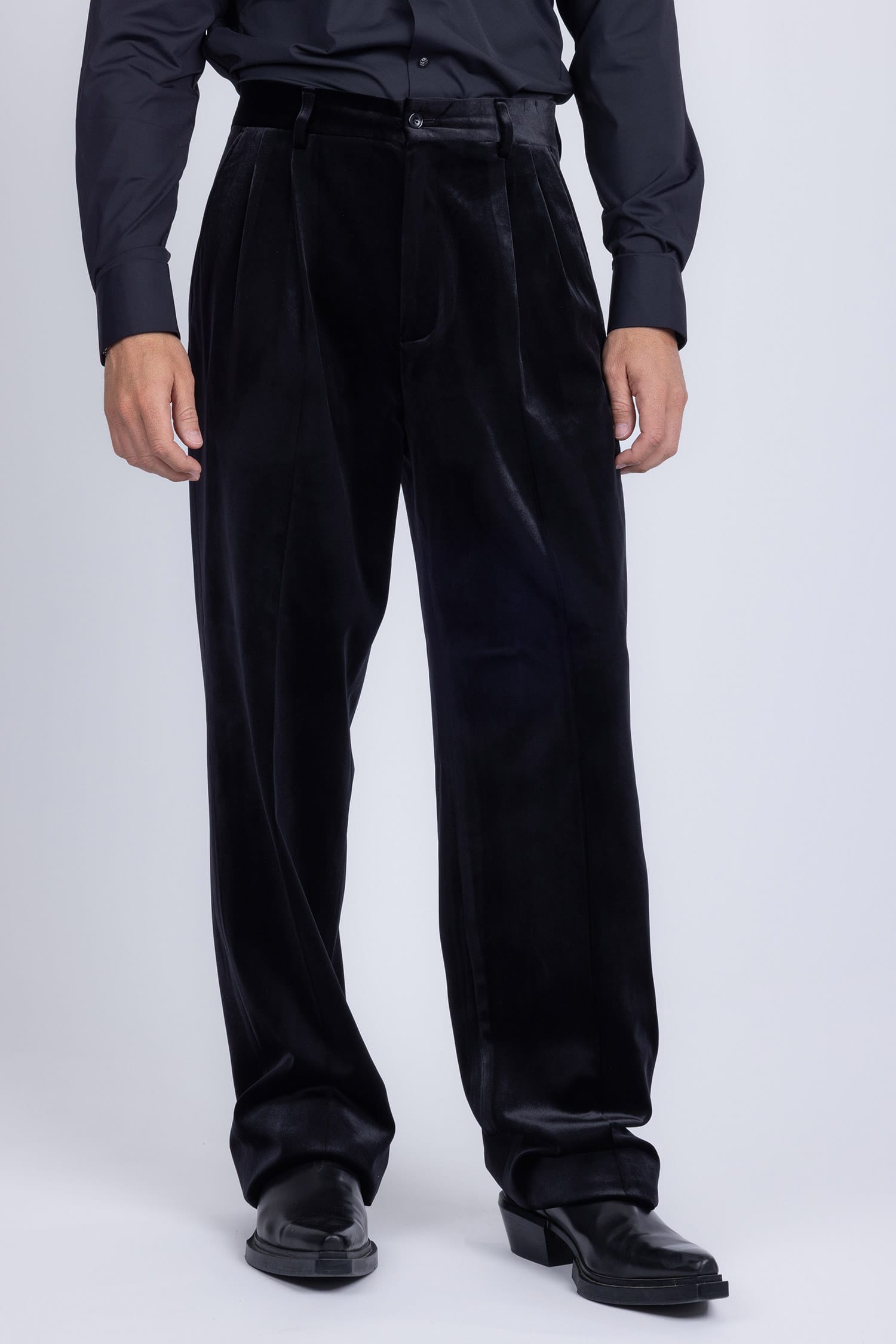 Barabas Men's Velvet Flare Casual Stretch Pants 5CP18 Black