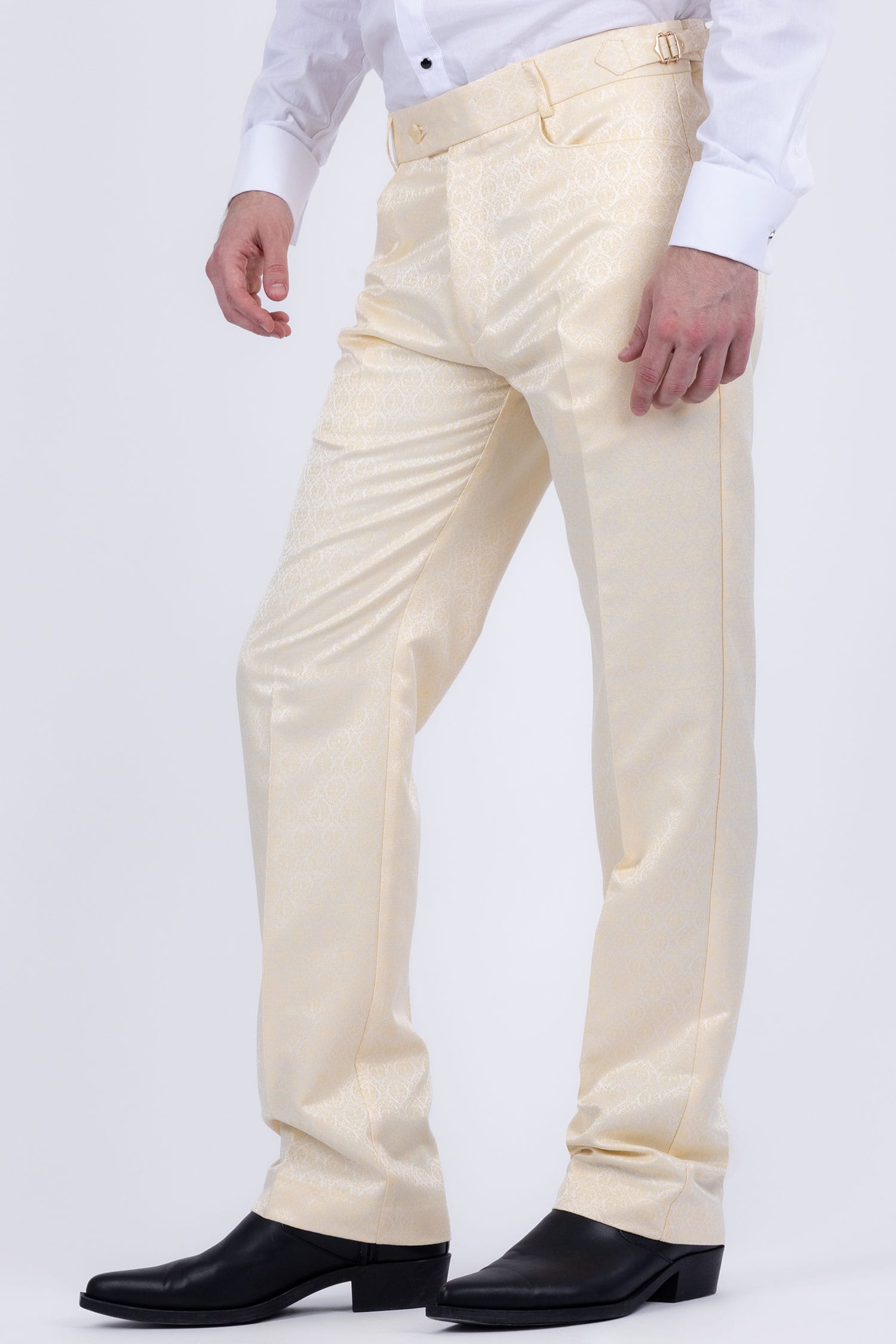 Barabas Men's Floral Pattern Casual Dress Pants 5CP24 Yellow