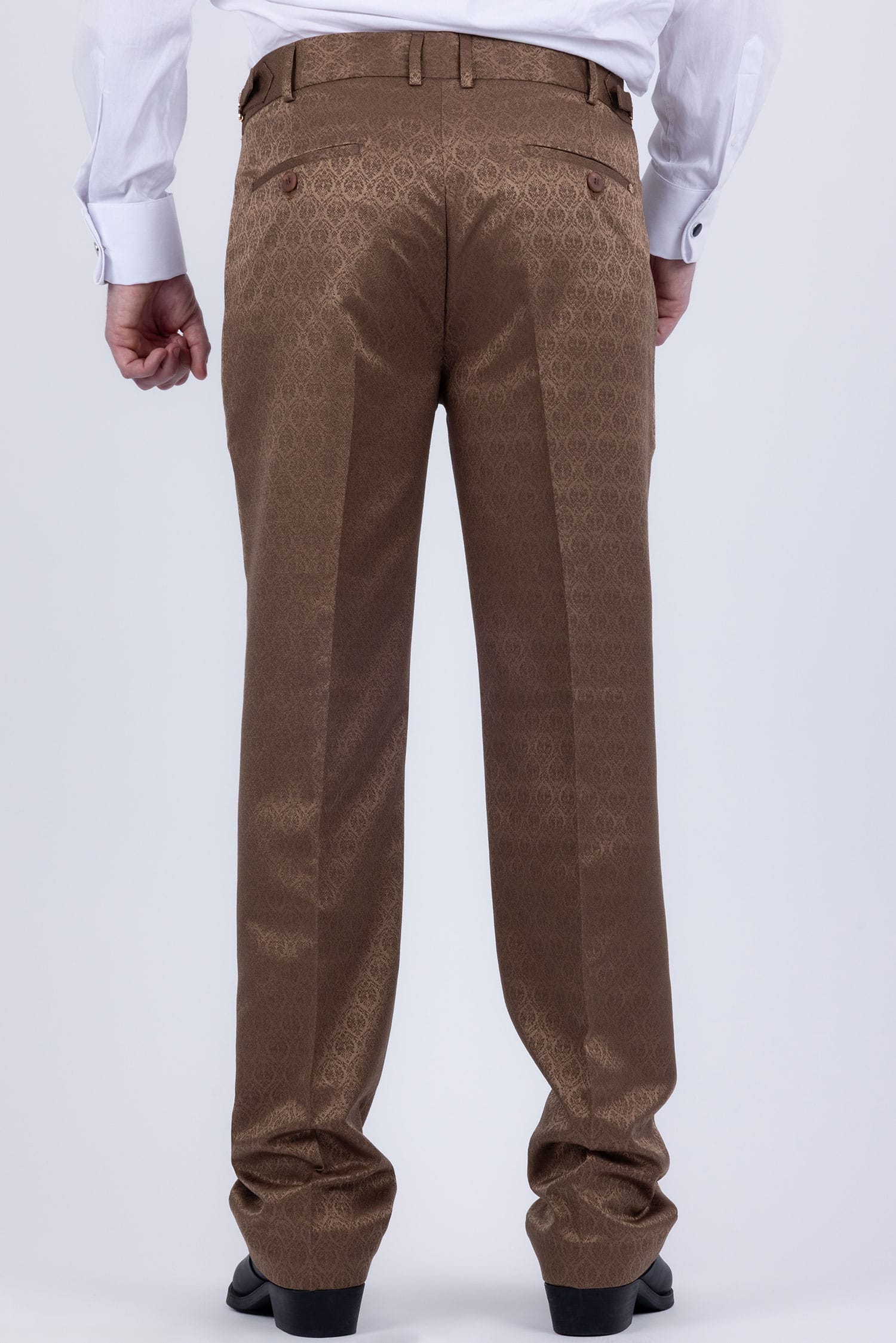 Barabas Men's Floral Pattern Casual Dress Pants 5CP24 Brown