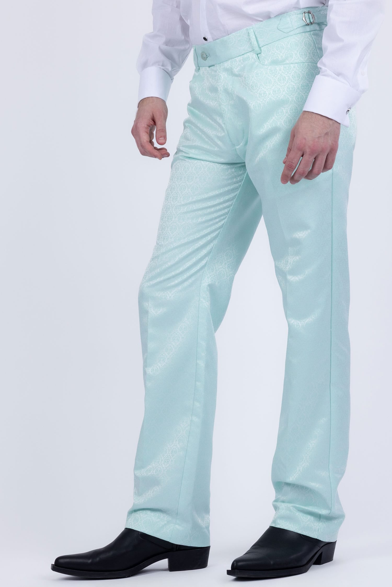 Barabas Men's Floral Pattern Casual Dress Pants 5CP24 Green