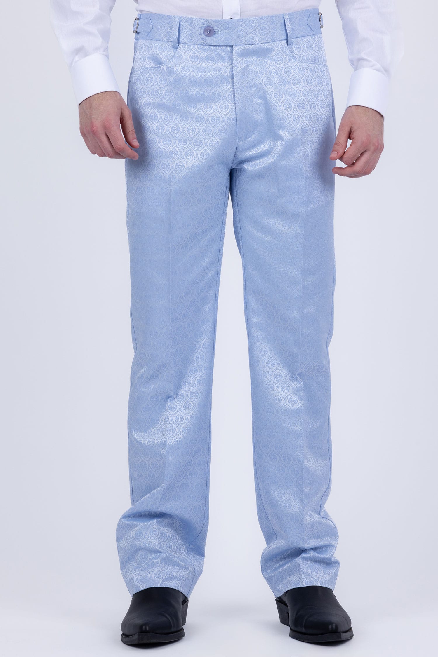 Barabas Men's Floral Pattern Casual Dress Pants 5CP24 Blue