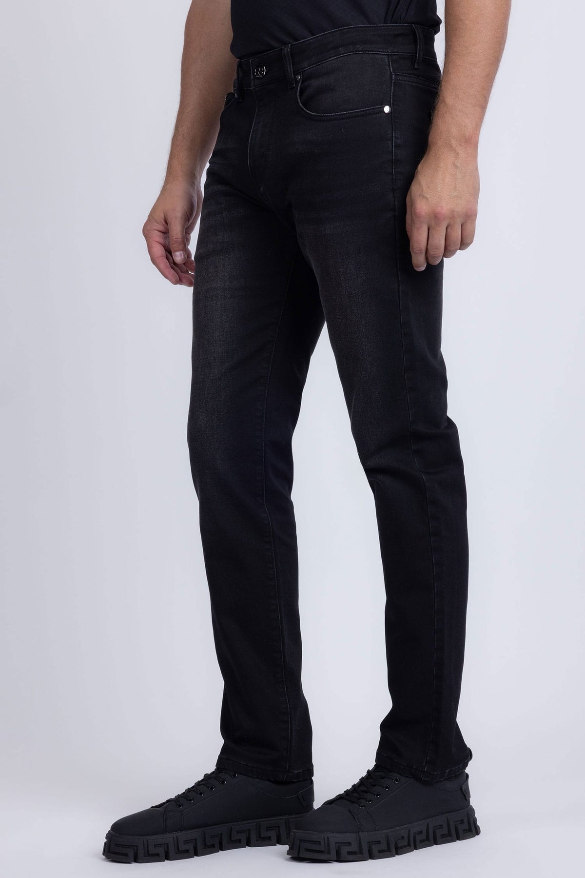 Barabas Men's Straight Fit Premium Casual Denim Jeans 5JE01 #Color_Black