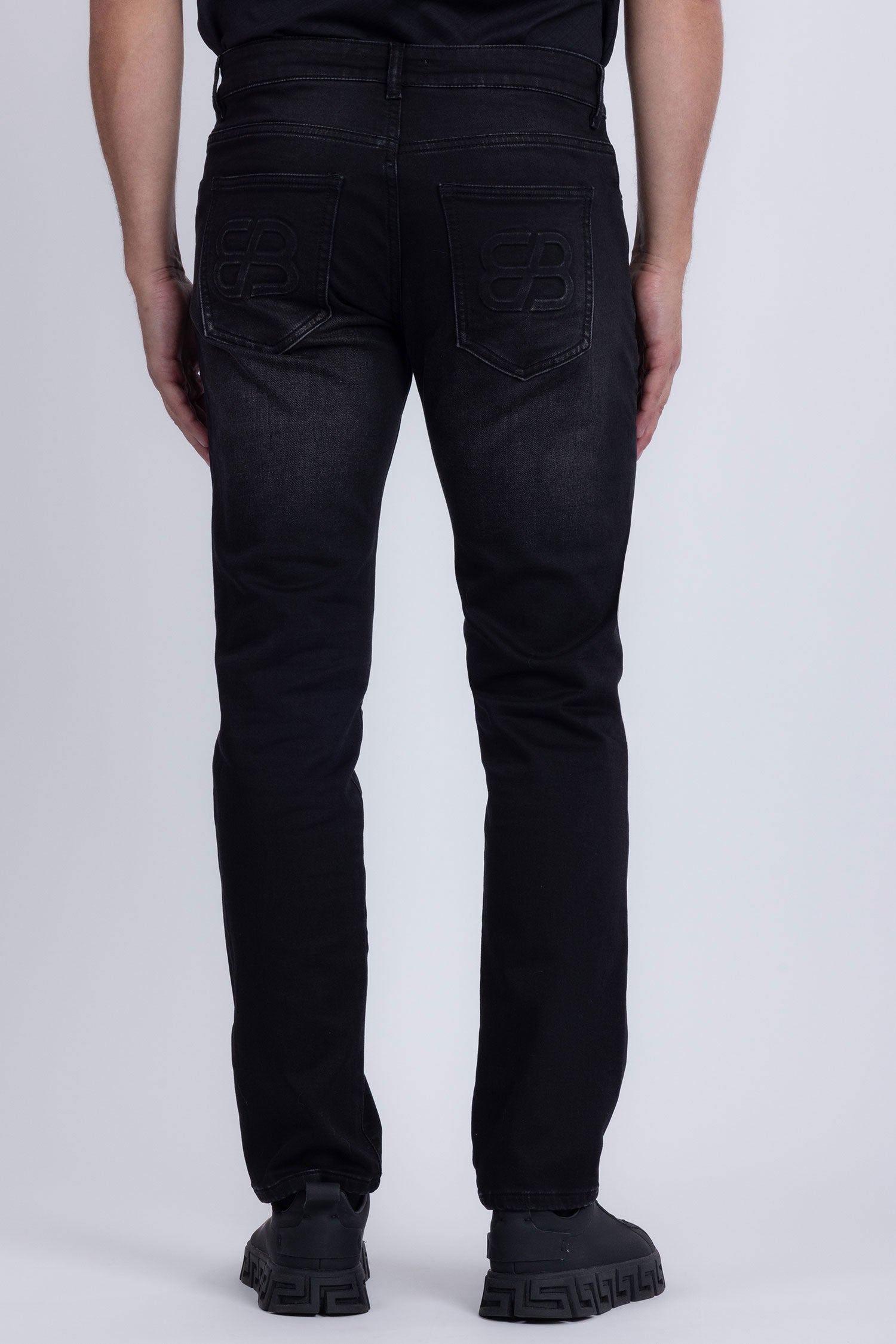 Barabas Men's Straight Fit Premium Casual Denim Jeans 5JE01 Black