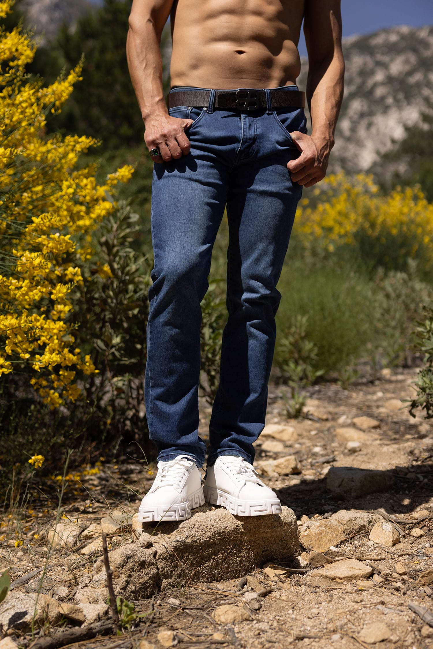 Barabas Men's Straight Fit Premium Casual Denim Jeans 5JE01 Dark Blue