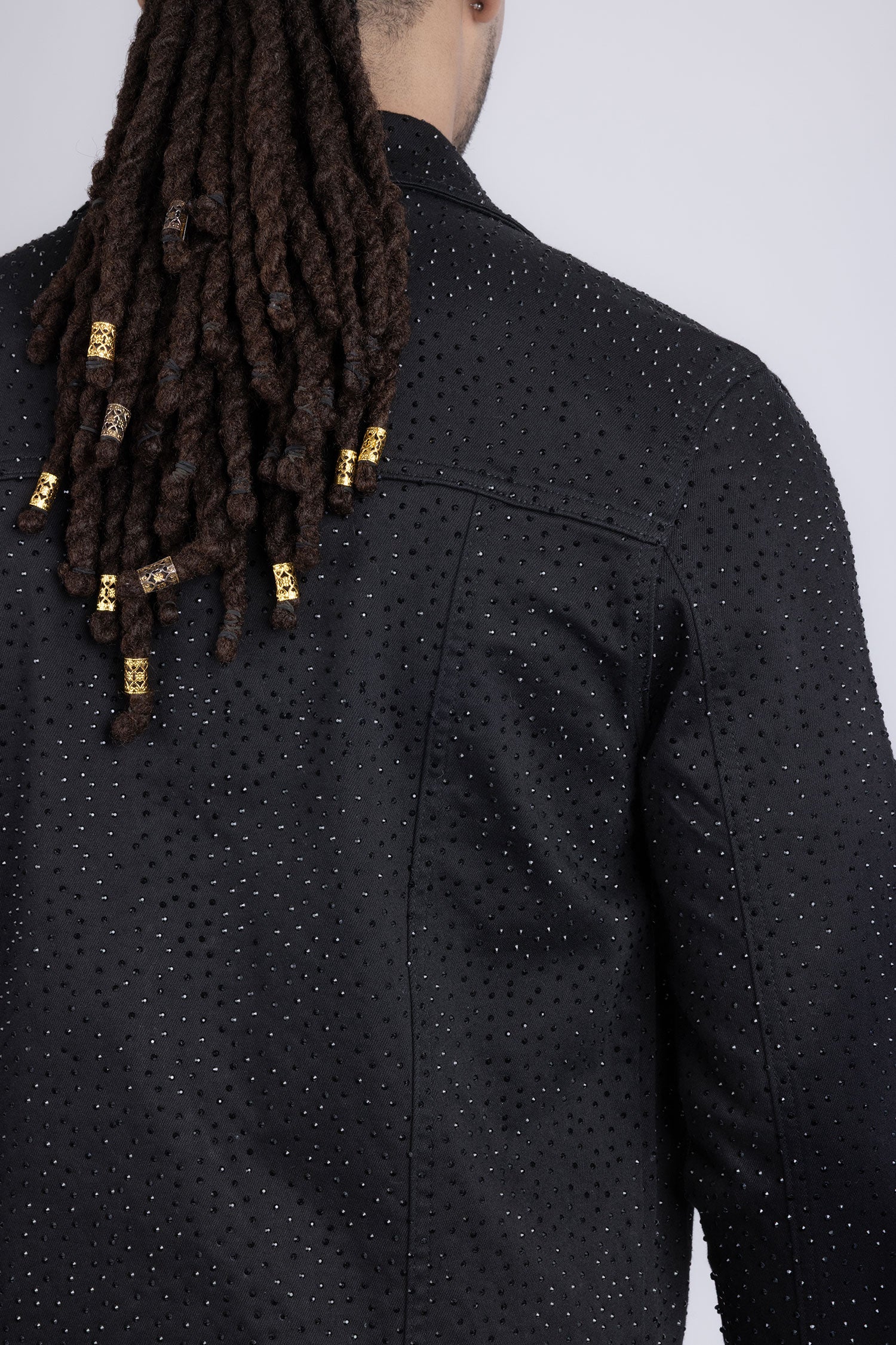 Barabas Men's Rhinestone Denim Casual Luxury Jacket 5JVS03 Black