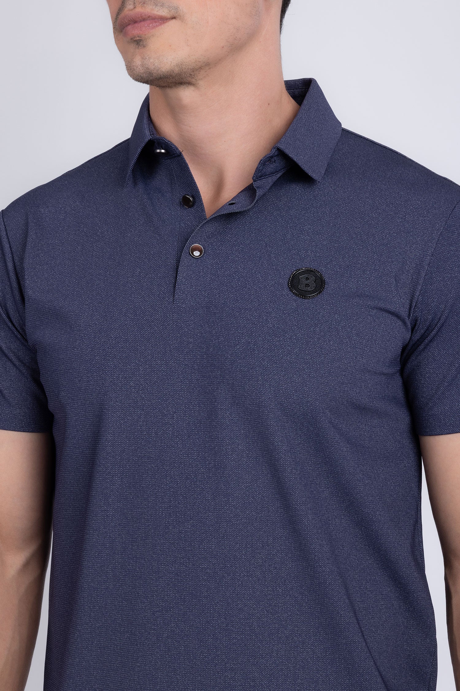 Barabas Men's Solid Color Short Sleeve Stretch Polo Shirts 5P19 Blue