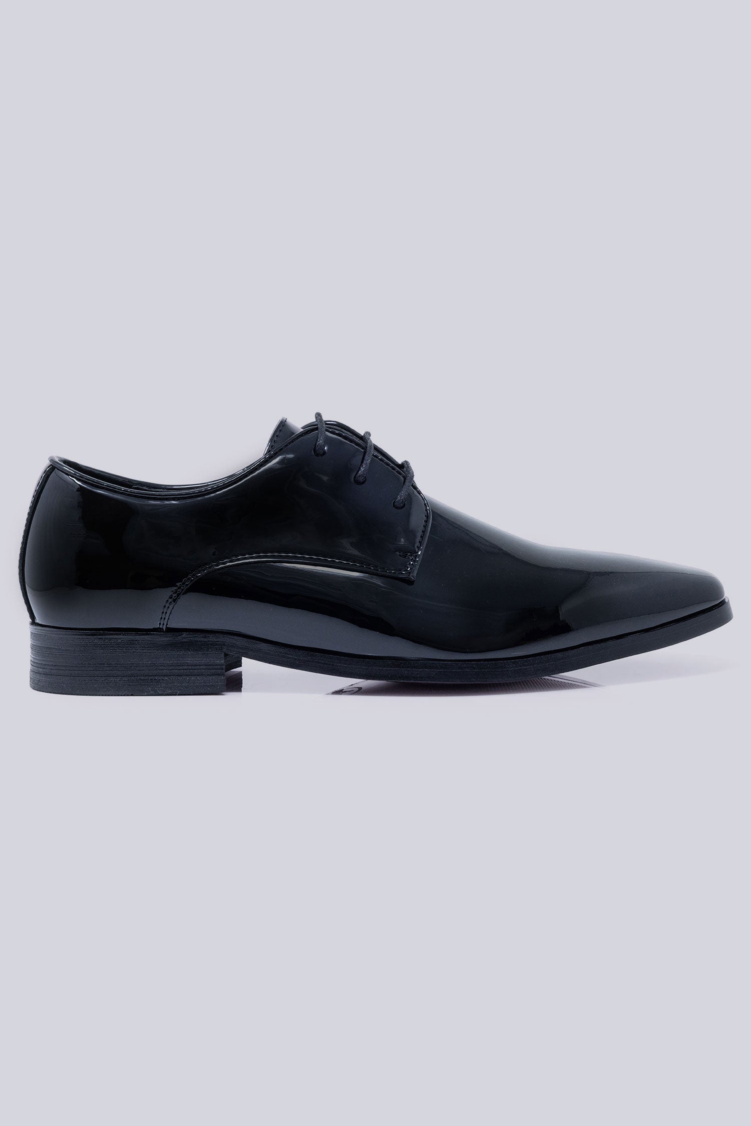 Barabas Men's Shiny Solid Lace-up Leather Loafer Dress Shoes 5SH05 Black