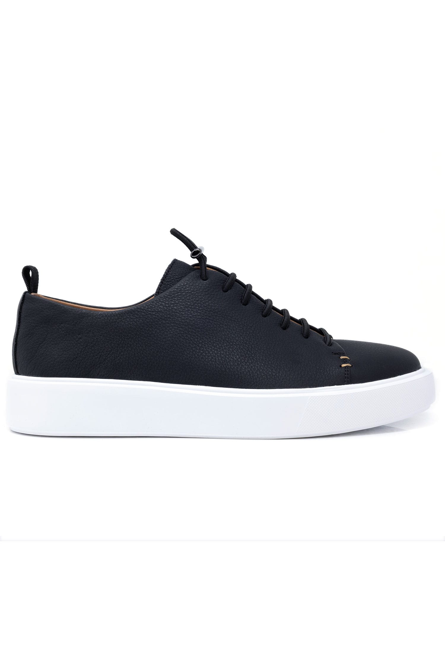 Barabas Men's Premium Leather Casual Low Top Sneaker 5SH15 Black