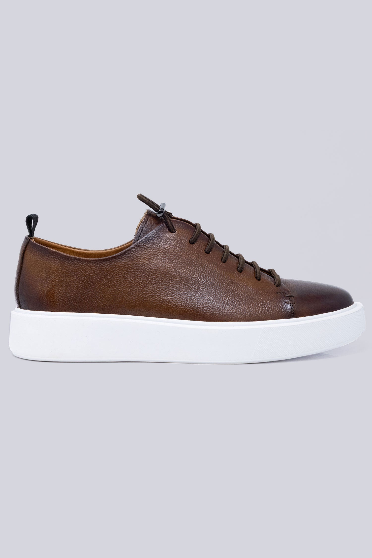Barabas Men's Premium Leather Casual Low Top Sneaker 5SH15 Brown