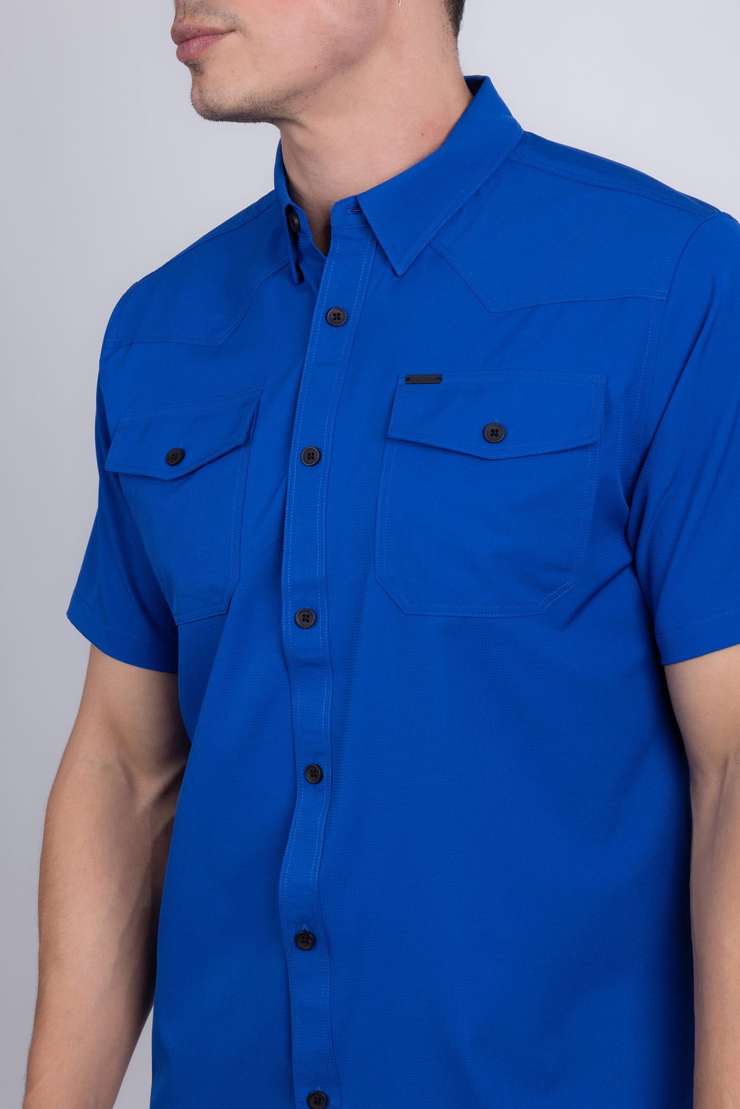 Barabas Men's Western Casual Solid Stretch Short Sleeve Shirt 5SST10 Royal