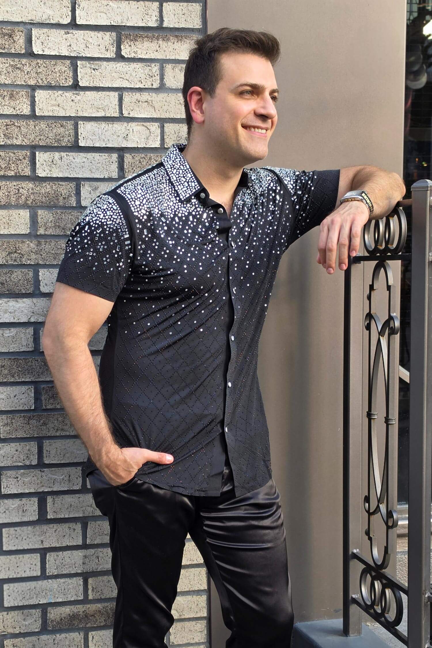 Barabas men's Rhinestone Shirts