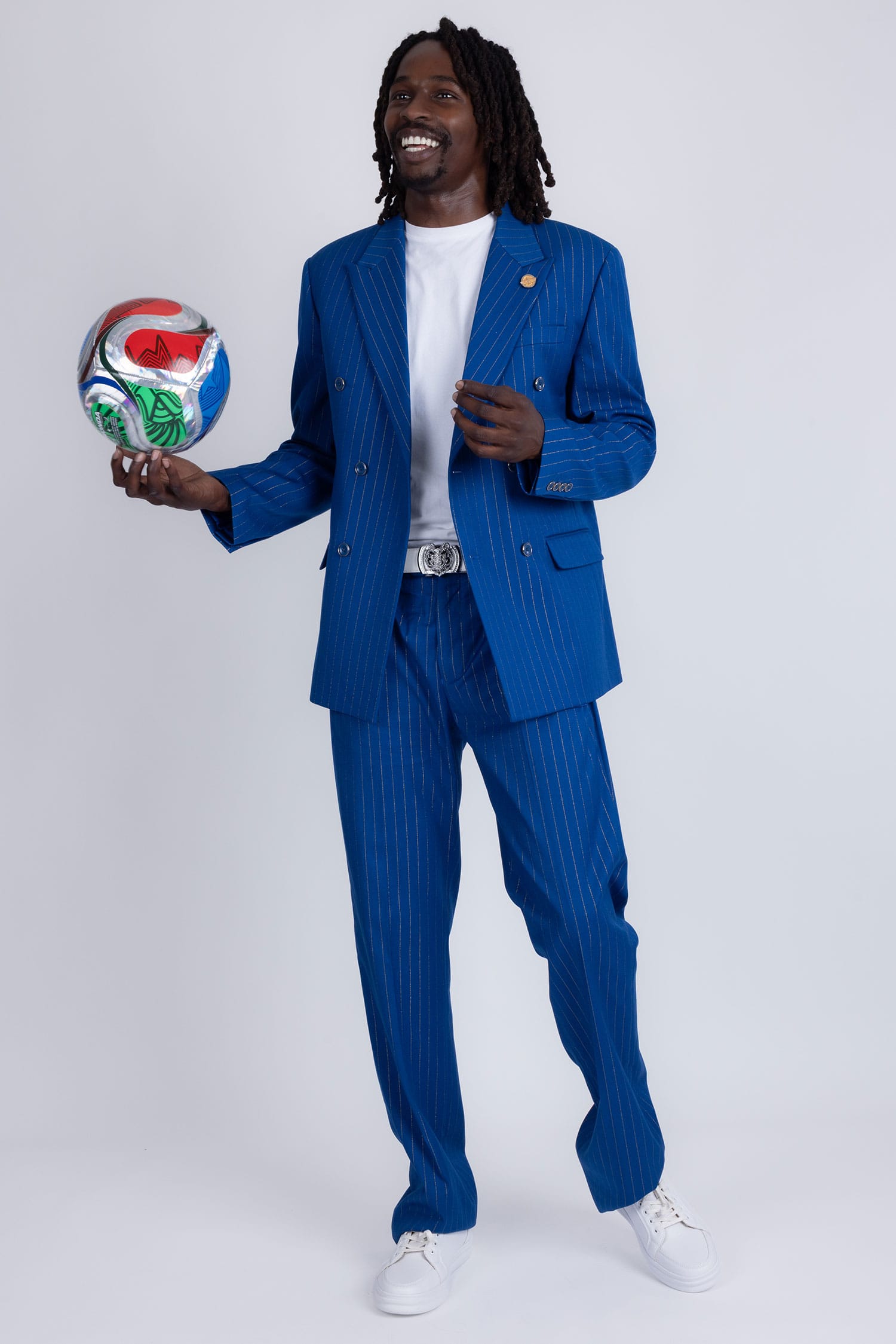 Gustavo Dudamel World Cup Suit | Barabas 5SU39 Palma Pinstripe