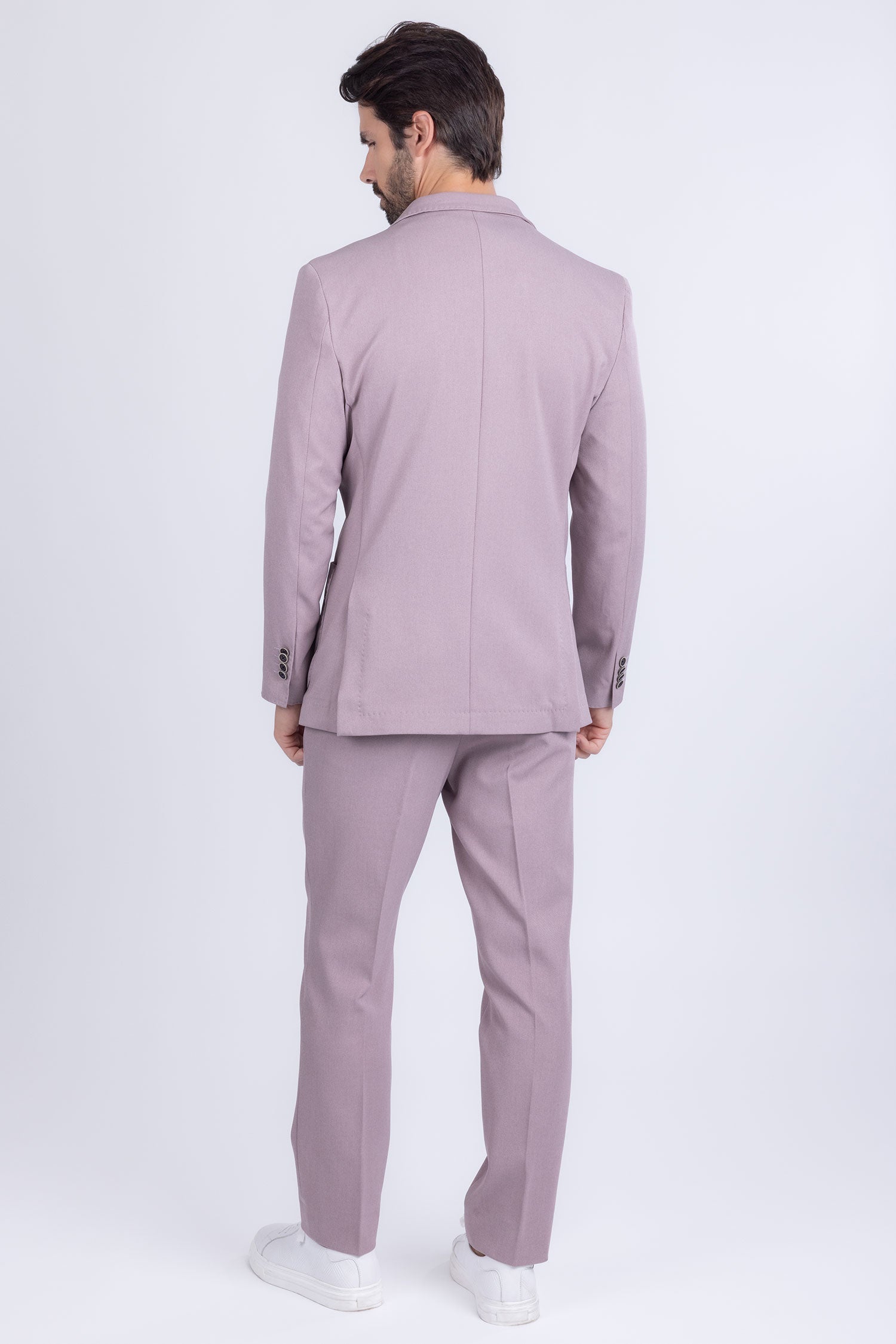 Barabas Men's Matte Geometric Slim Fit Pattern Notch Lapel Suit 5SU43 Iris
