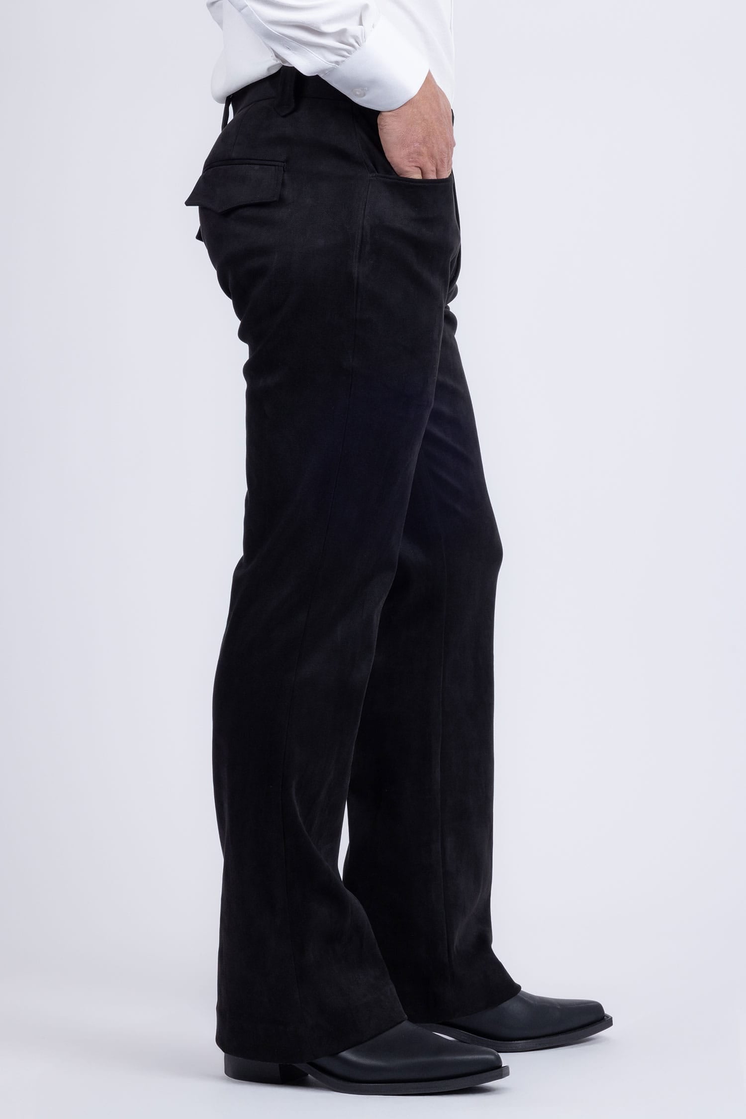 Barabas Men's Velvet Stretch Flare Casual Bell Bottom Pants 5WP01 Black