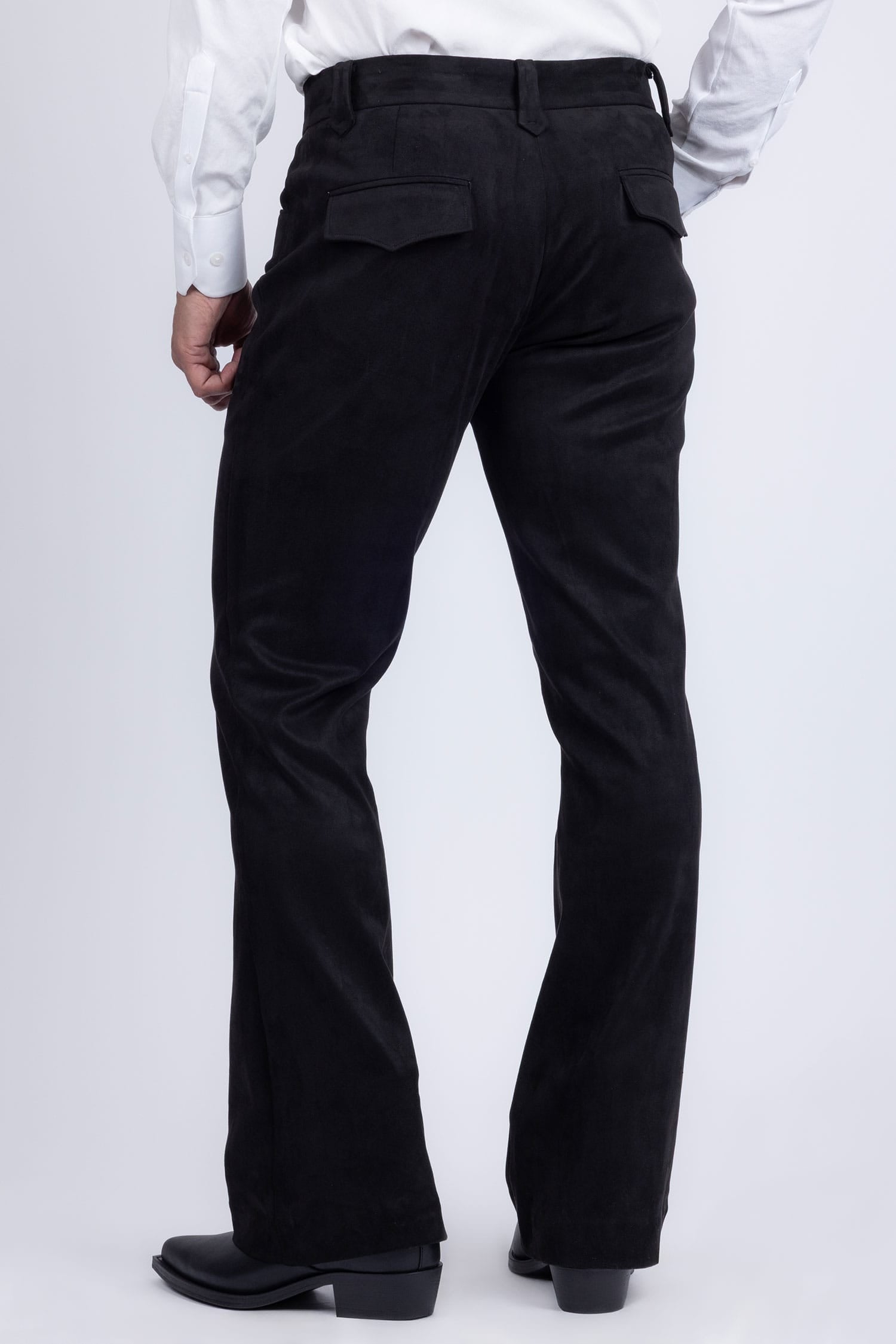 Barabas Men's Velvet Stretch Flare Casual Bell Bottom Pants 5WP01 Black