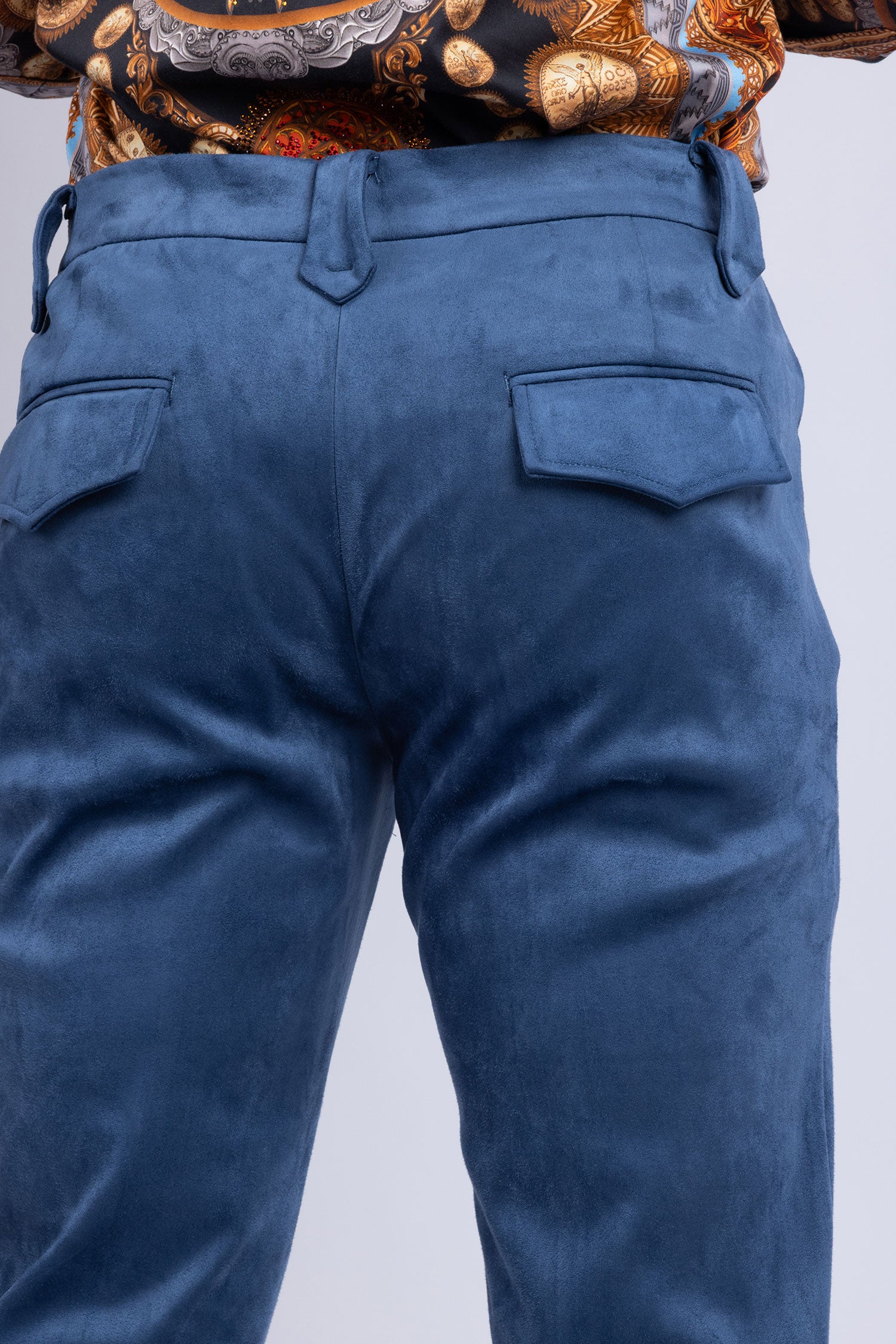 Barabas Men's Velvet Stretch Flare Casual Bell Bottom Pants 5WP01 Navy