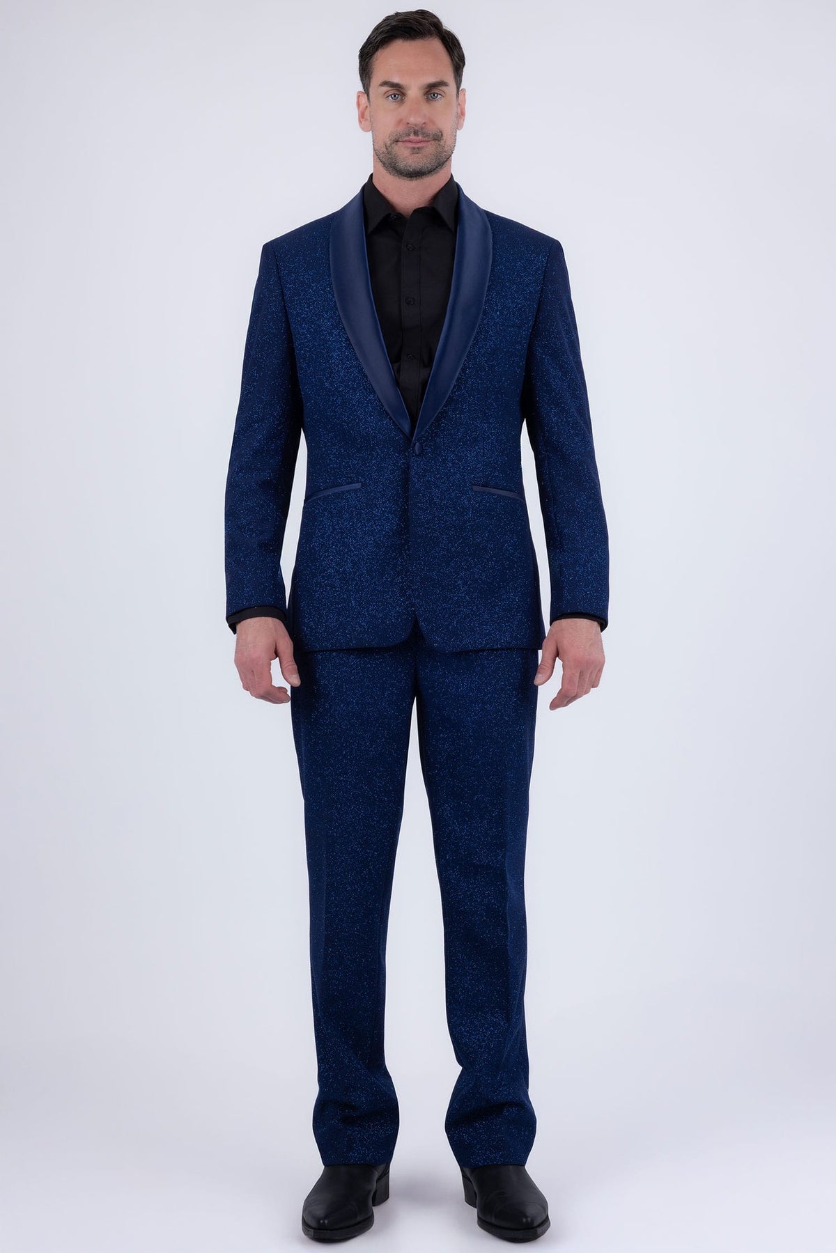 Barabas Men's Glitter Shine Casual Dress Pants 6CP07 #Color_Estate Blue