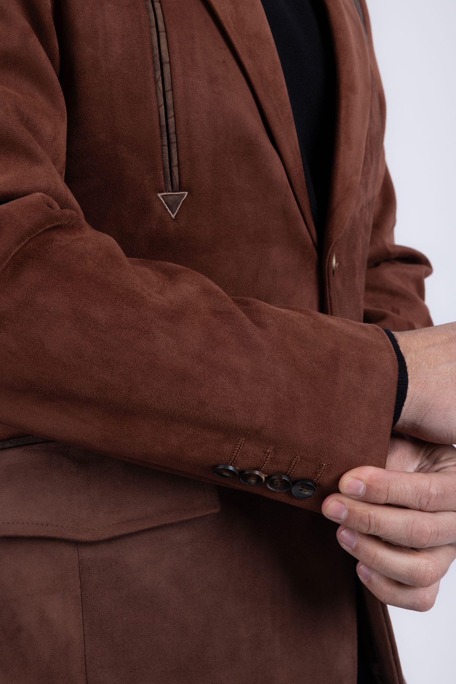 Barabas Men's Suede Western Design Notch Lapel Blazer 6BLW02 Brown