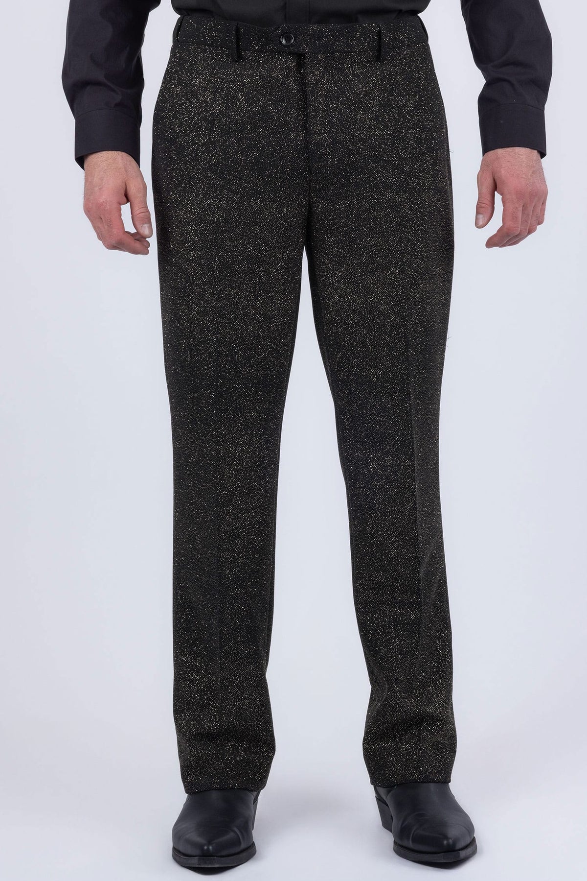 Barabas Men's Glitter Shine Casual Dress Pants 6CP07 #Color_Black Silver