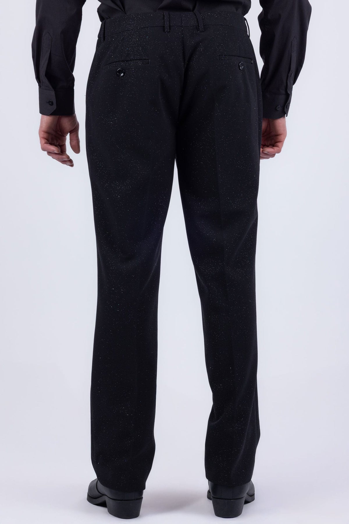 Barabas Men's Glitter Shine Casual Dress Pants 6CP07 #Color_Black Black