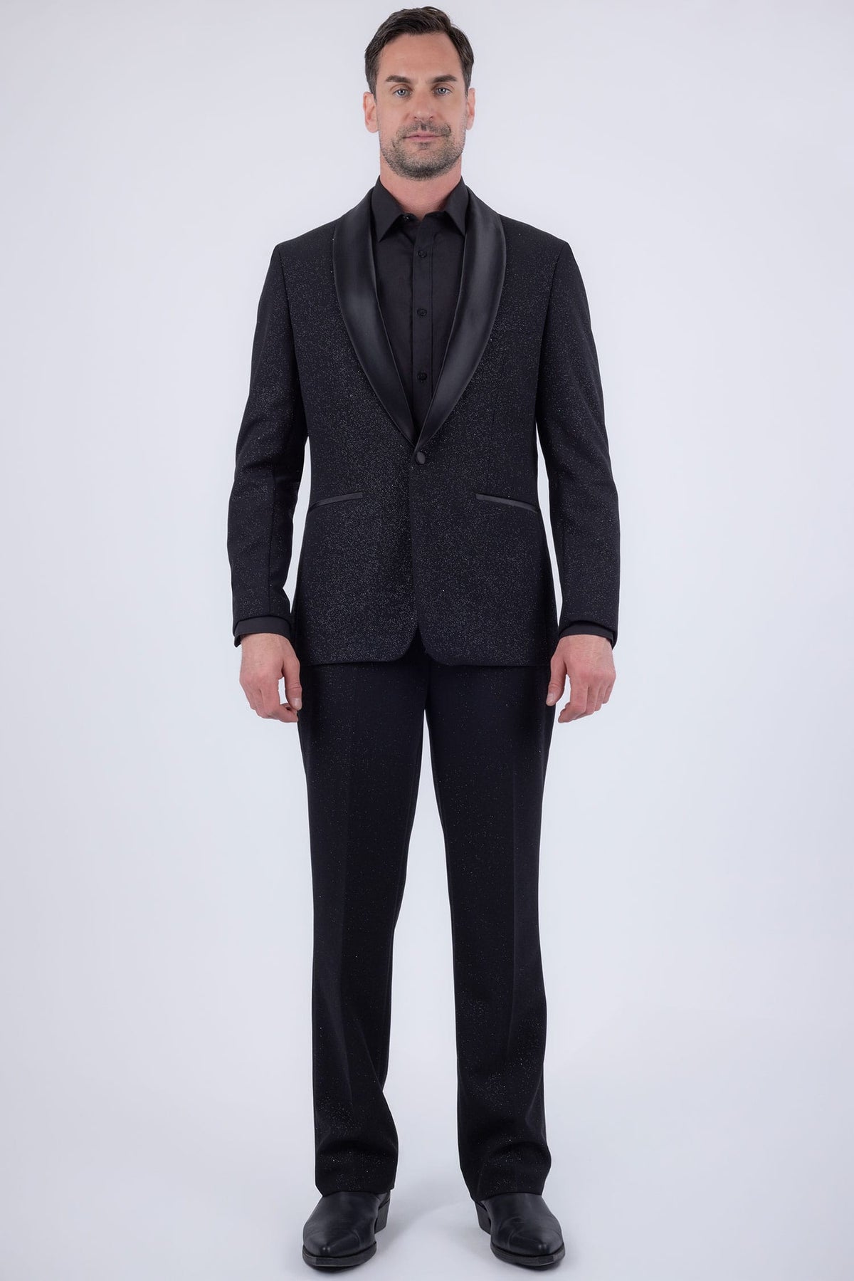 Barabas Men's Glitter Shine Casual Dress Pants 6CP07 #Color_Black Black