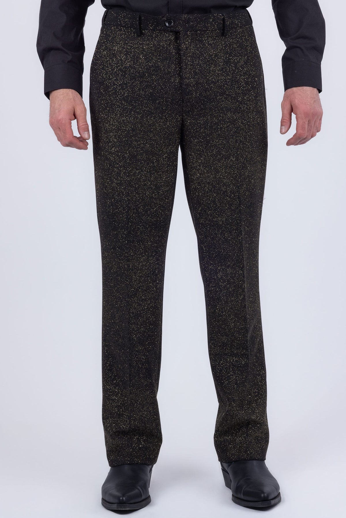 Barabas Men's Glitter Shine Casual Dress Pants 6CP07 #Color_Black Gold