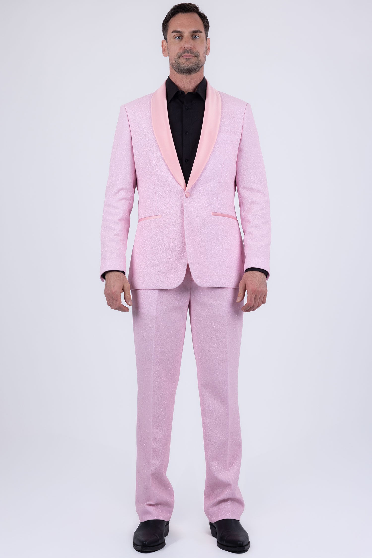 Barabas Men's Glitter Shine Casual Dress Pants 6BL07 Pink