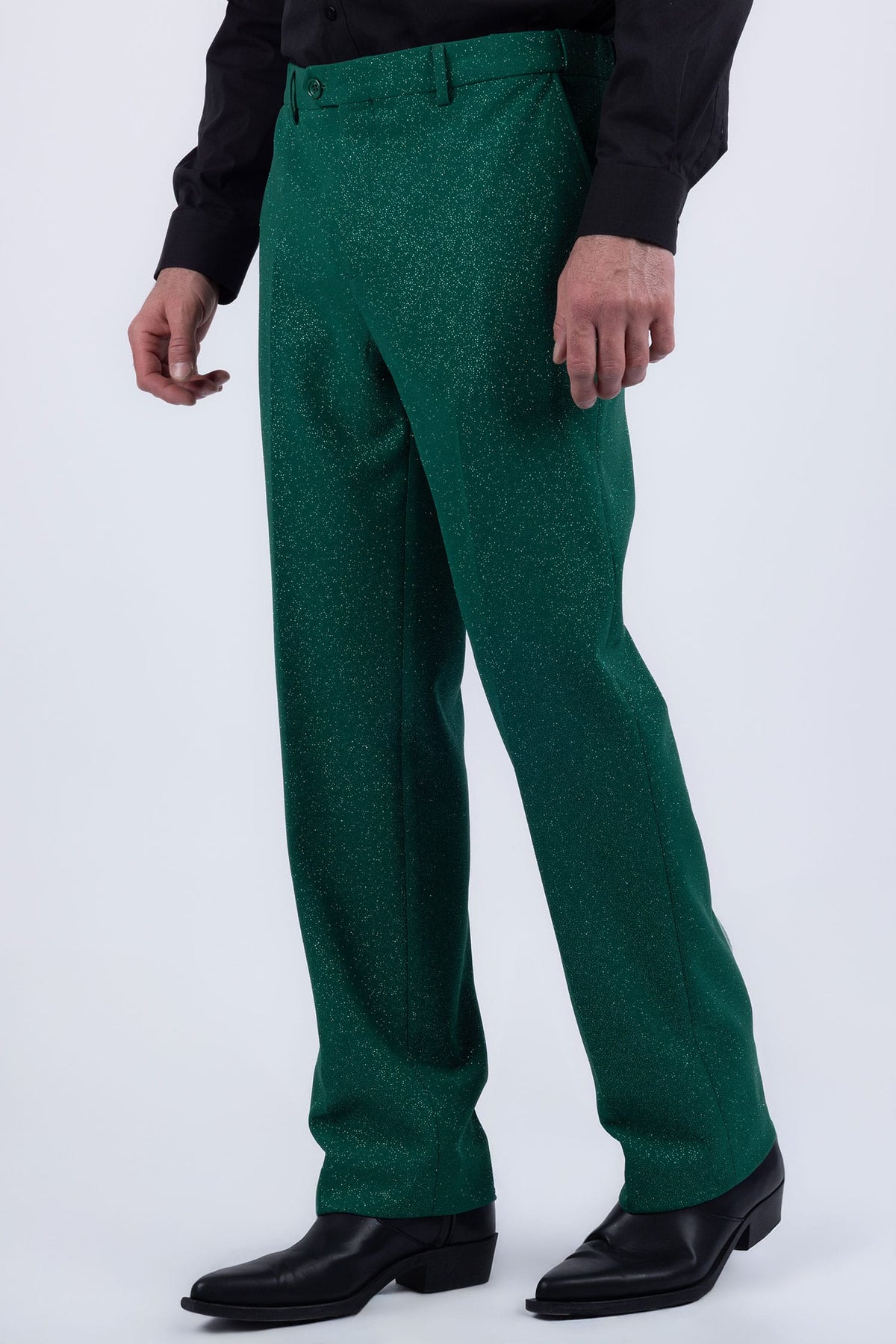 Barabas Men's Glitter Shine Casual Dress Pants 6CP07 #Color_Emerald