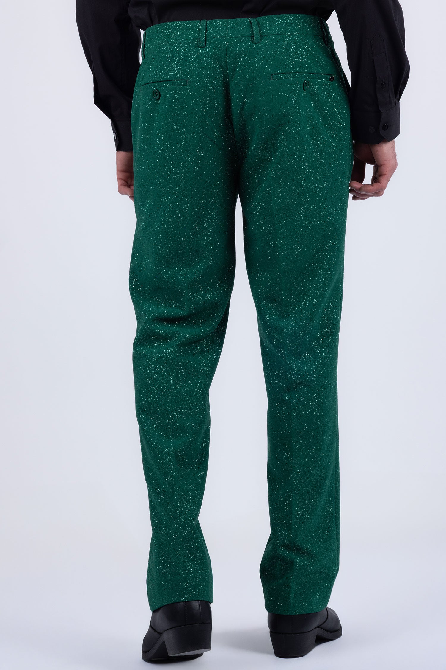 Barabas Men's Glitter Shine Casual Dress Pants 6BL07 Emerald