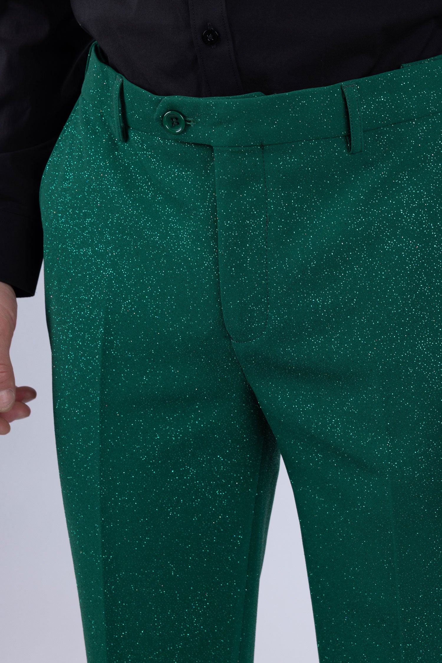 Barabas Men's Glitter Shine Casual Dress Pants 6BL07 Green