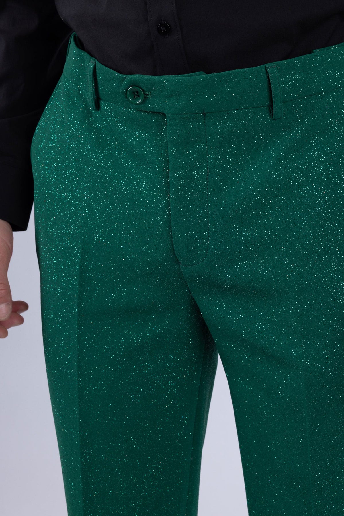 Barabas Men's Glitter Shine Casual Dress Pants 6CP07 #Color_Emerald