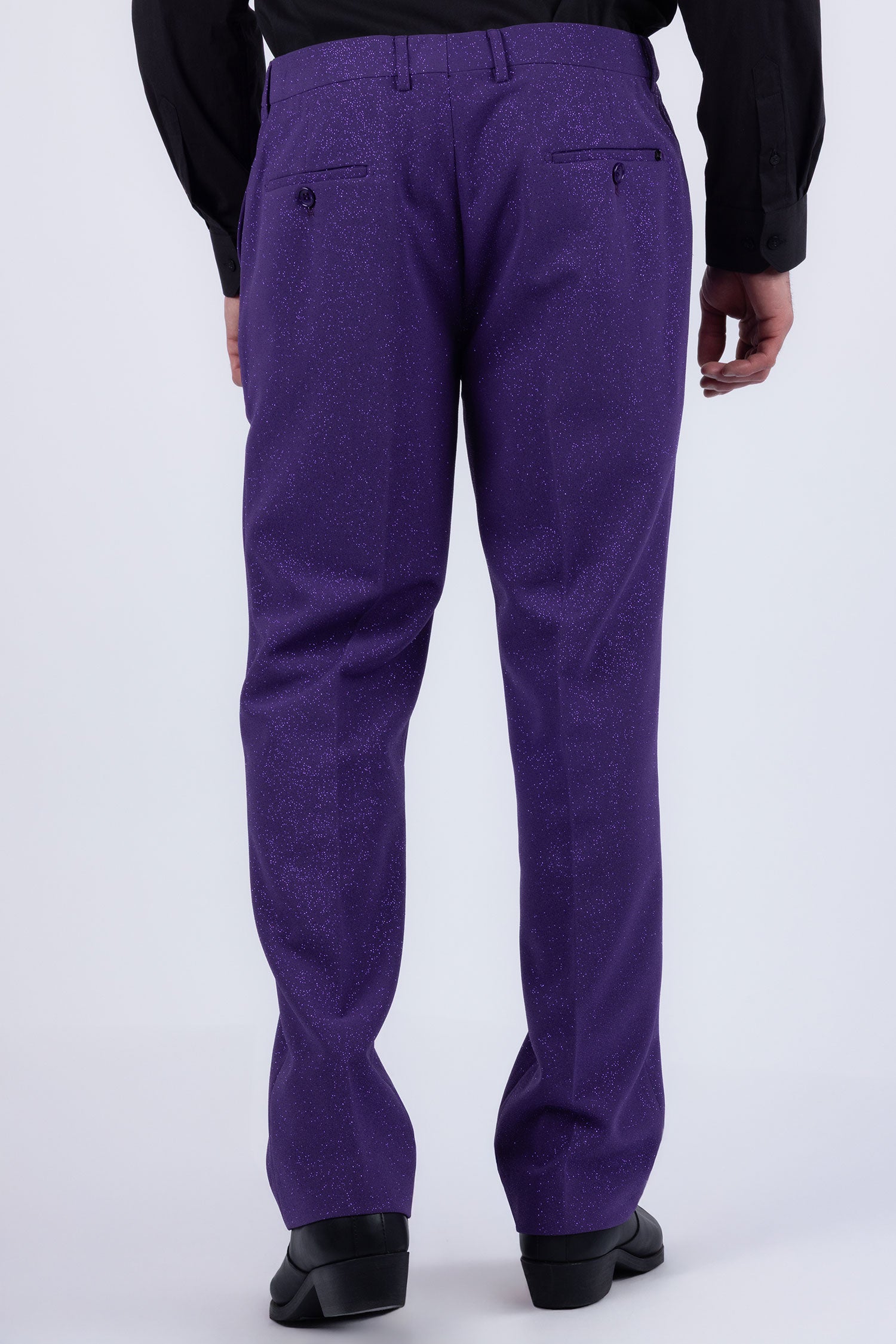 Barabas Men's Glitter Shine Casual Dress Pants 6BL07 Purple