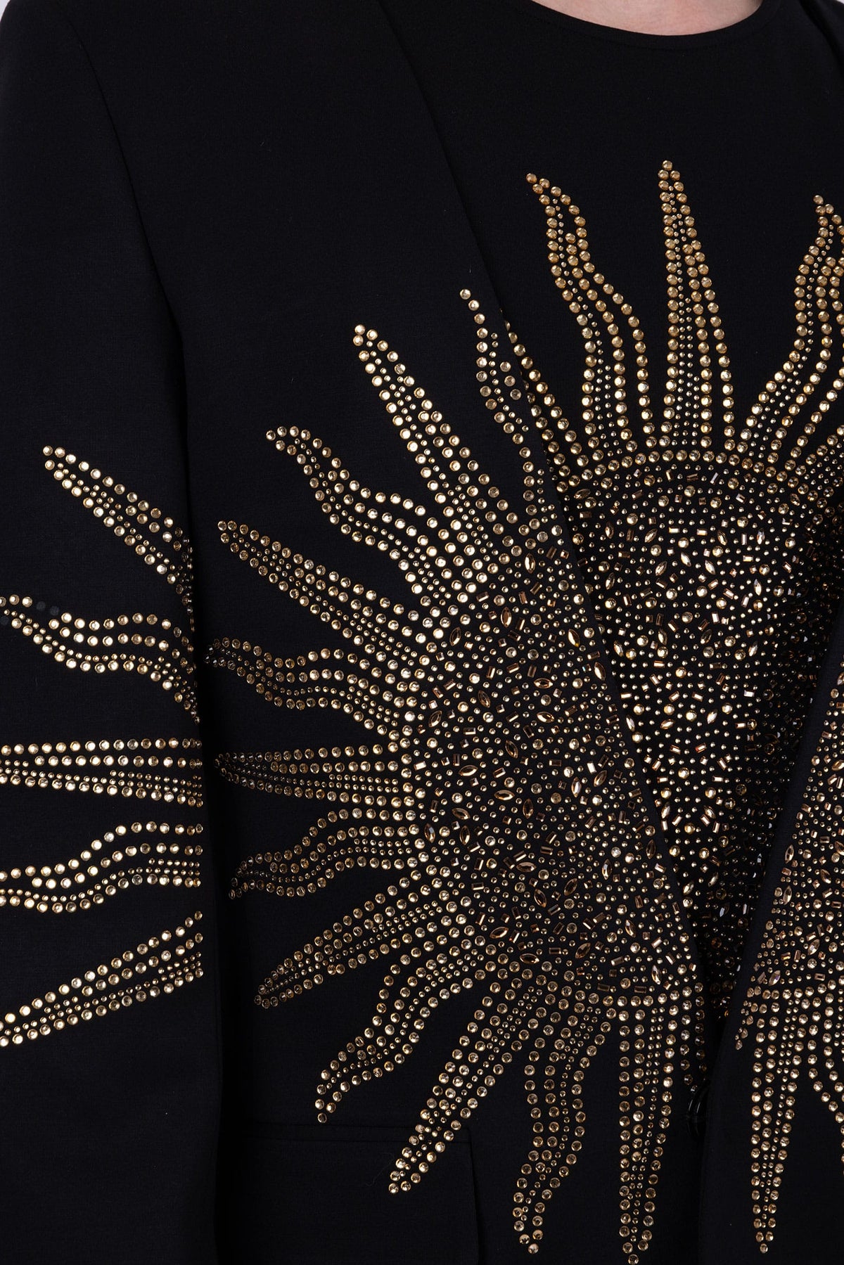 Barabas Men's Rhinestones Sun Rays Collarless Casual Blazer 6EBL03 Gold
