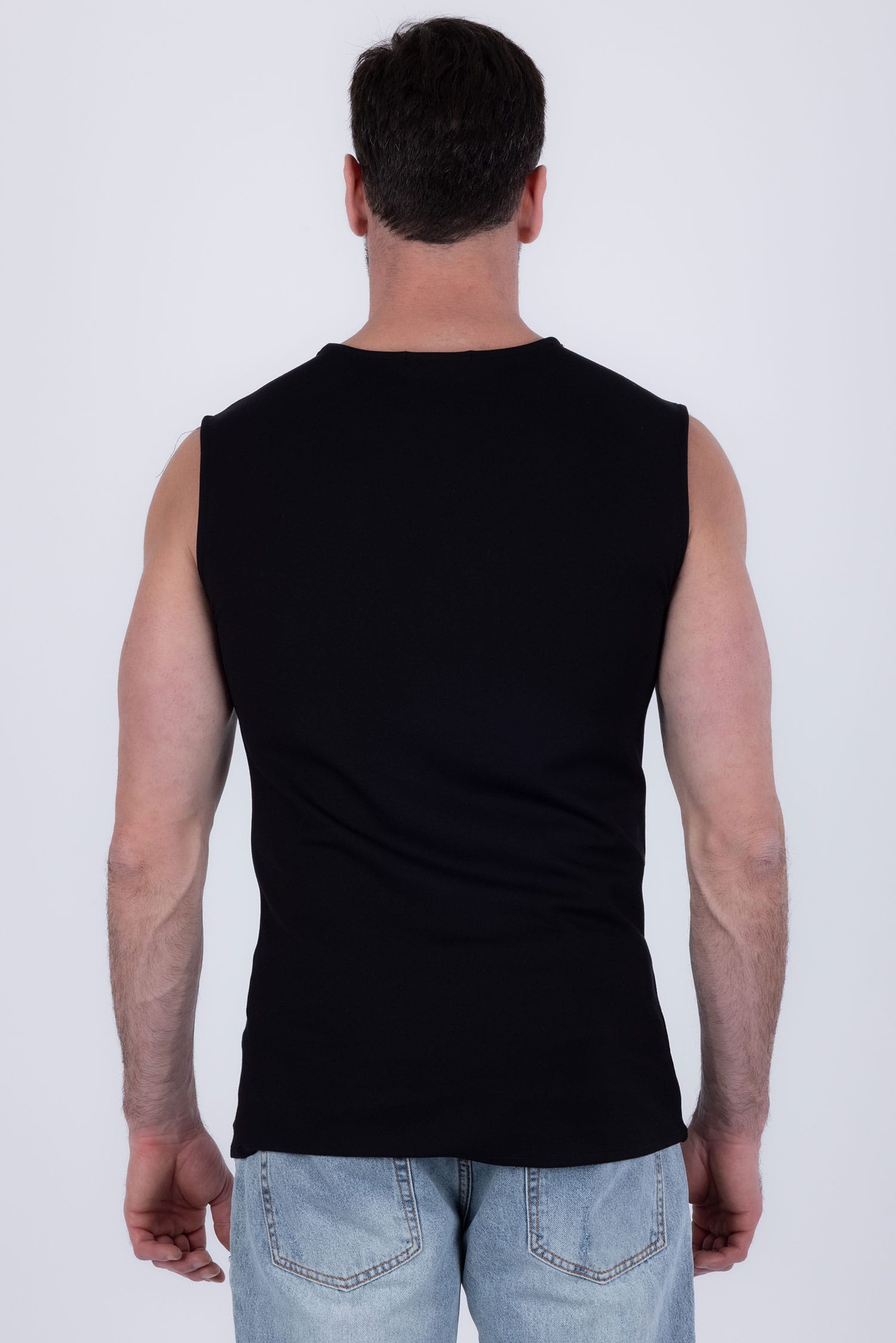 Barabas Men's Rhinestone Sun Rays Stretch Sleeveless Shirt 6ESL03 Black
