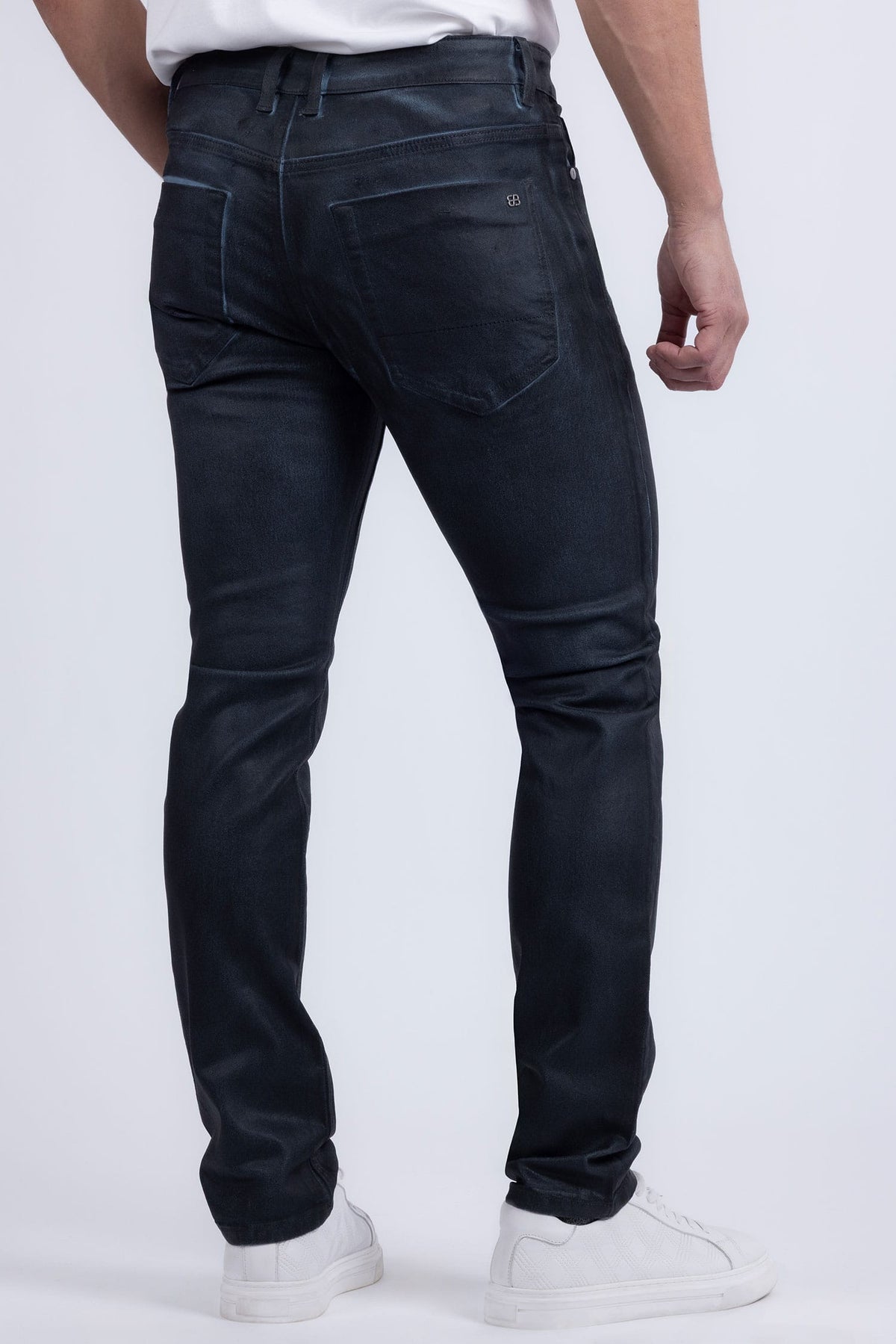 Barabas Men's Stretch Coated Casual Denim Slim Fit Jeans 6ESN02ST Denim