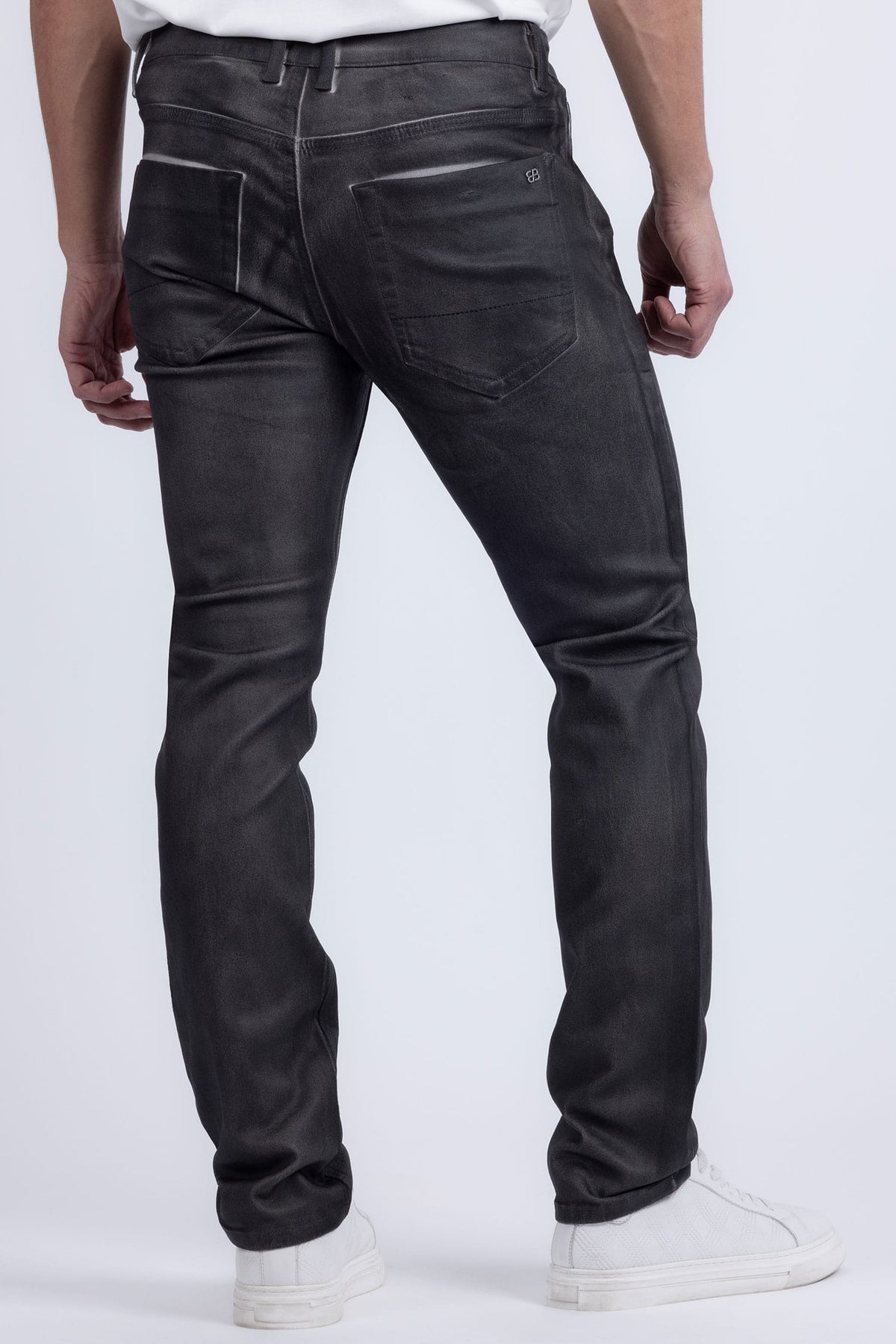 Barabas Men's Stretch Coated Casual Denim Slim Fit Jeans 6ESN02ST Silver