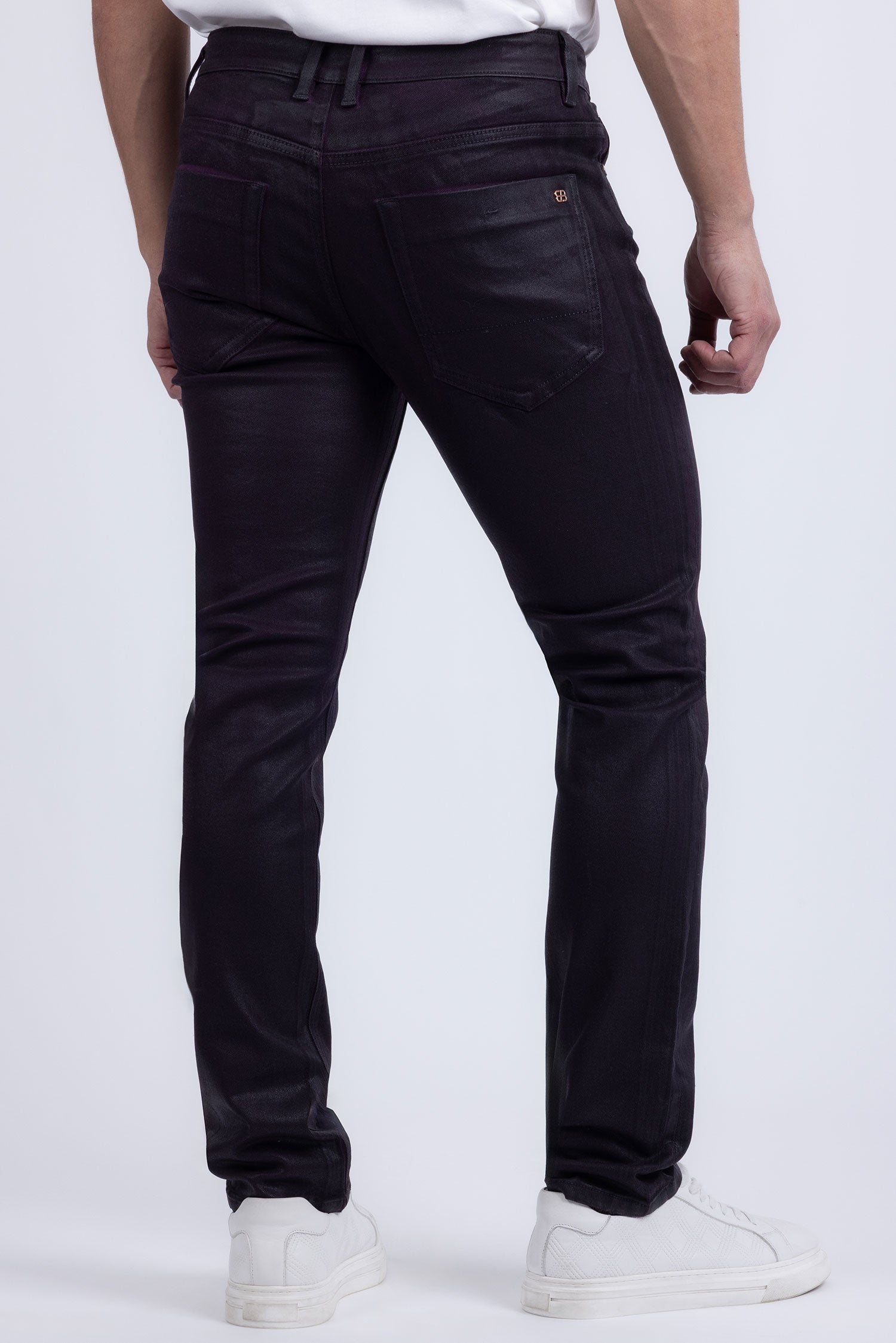 Barabas Men's Stretch Coated Casual Denim Slim Fit Jeans 6ESN02ST Purple