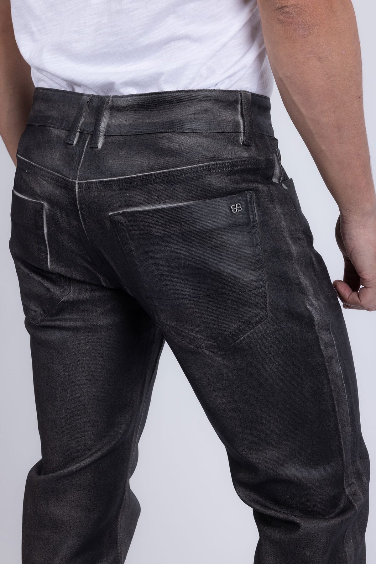 Barabas Men's Stretch Coated Casual Denim Straight Fit Jeans 6ESN02ST Harbor Mist