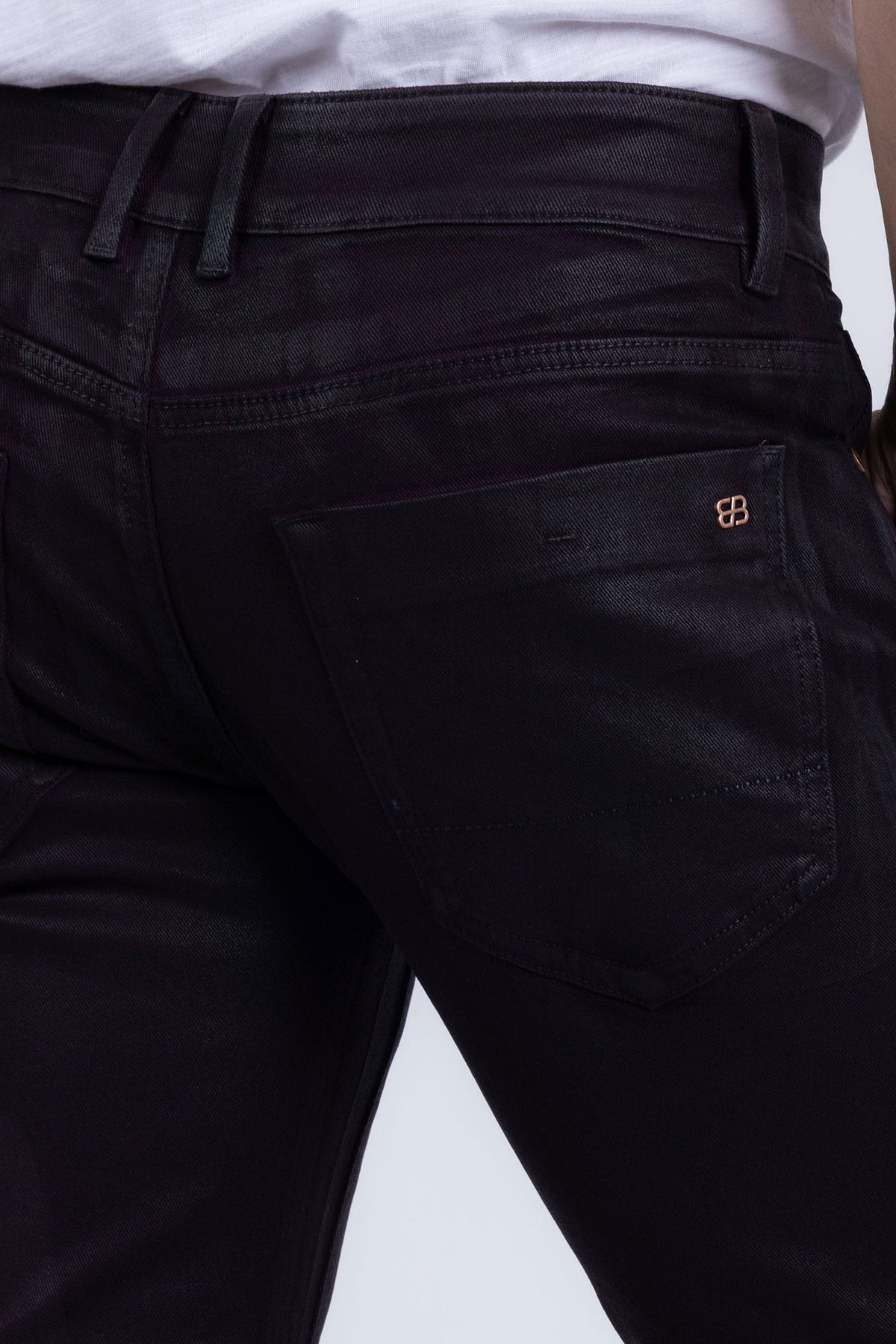 Barabas Men's Stretch Coated Casual Denim Straight Fit Jeans 6ESN02ST Purple