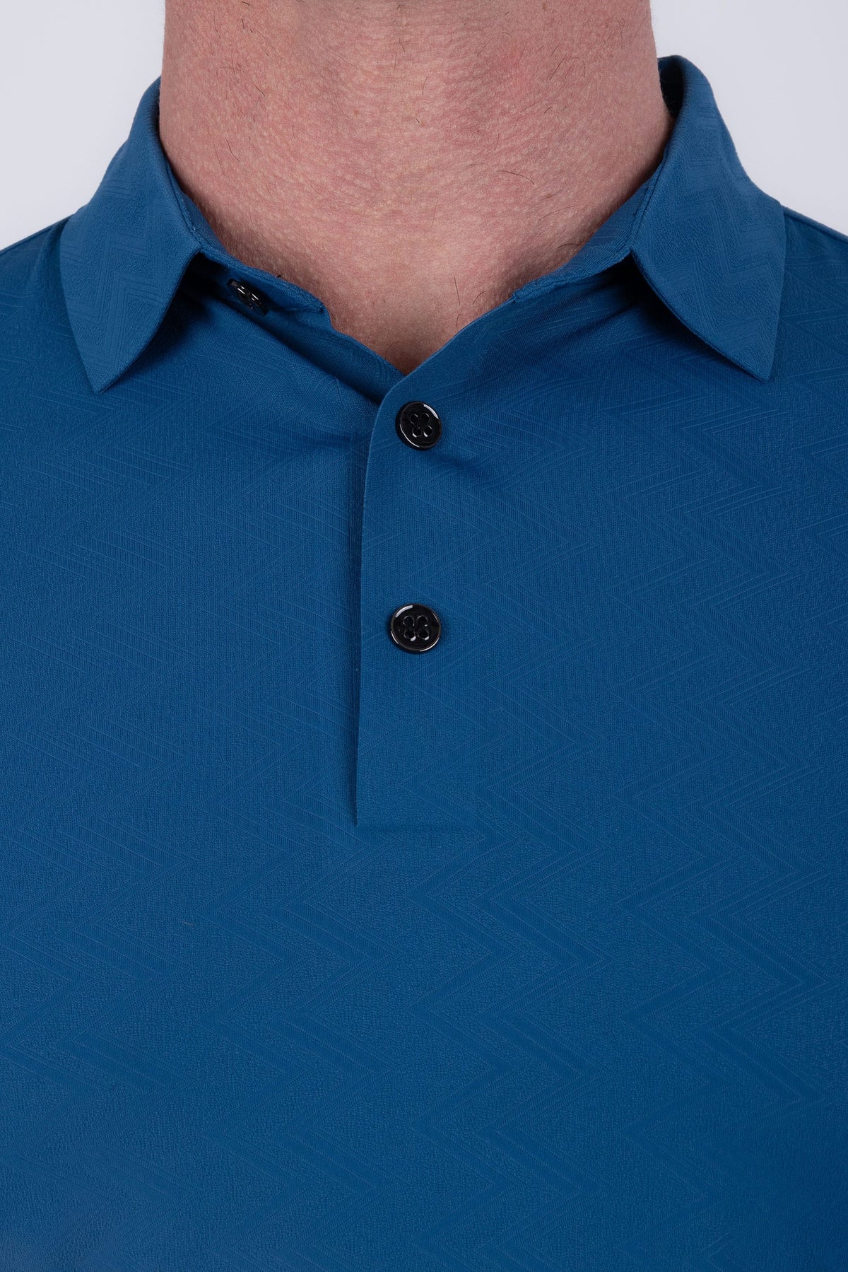 Barabas Men's Solid Color Geometric Stretch Polo Shirts 6P05 Navy
