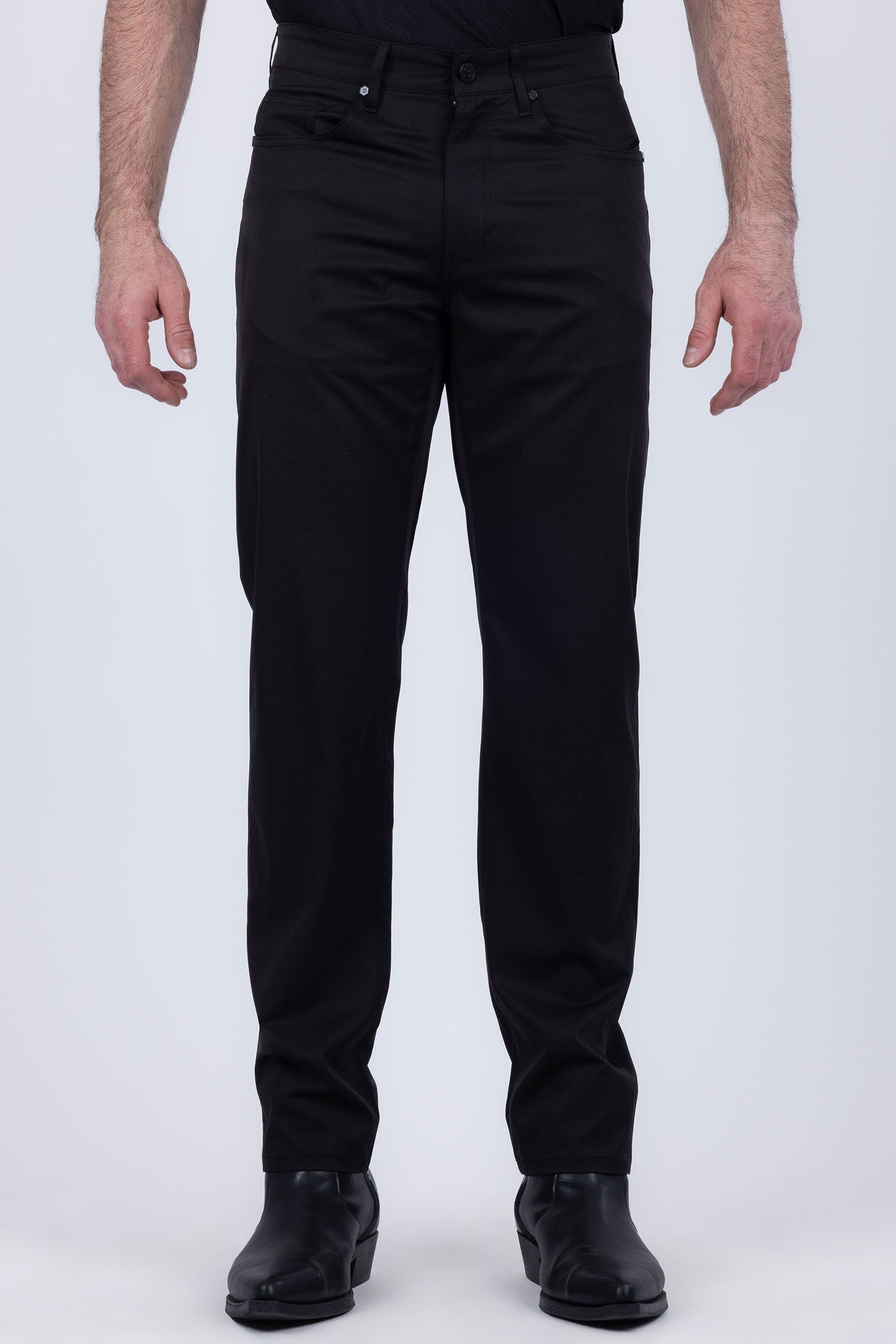 Barabas Men's Solid Color Casual Straight Leg Dress Pants 6SN03 Black