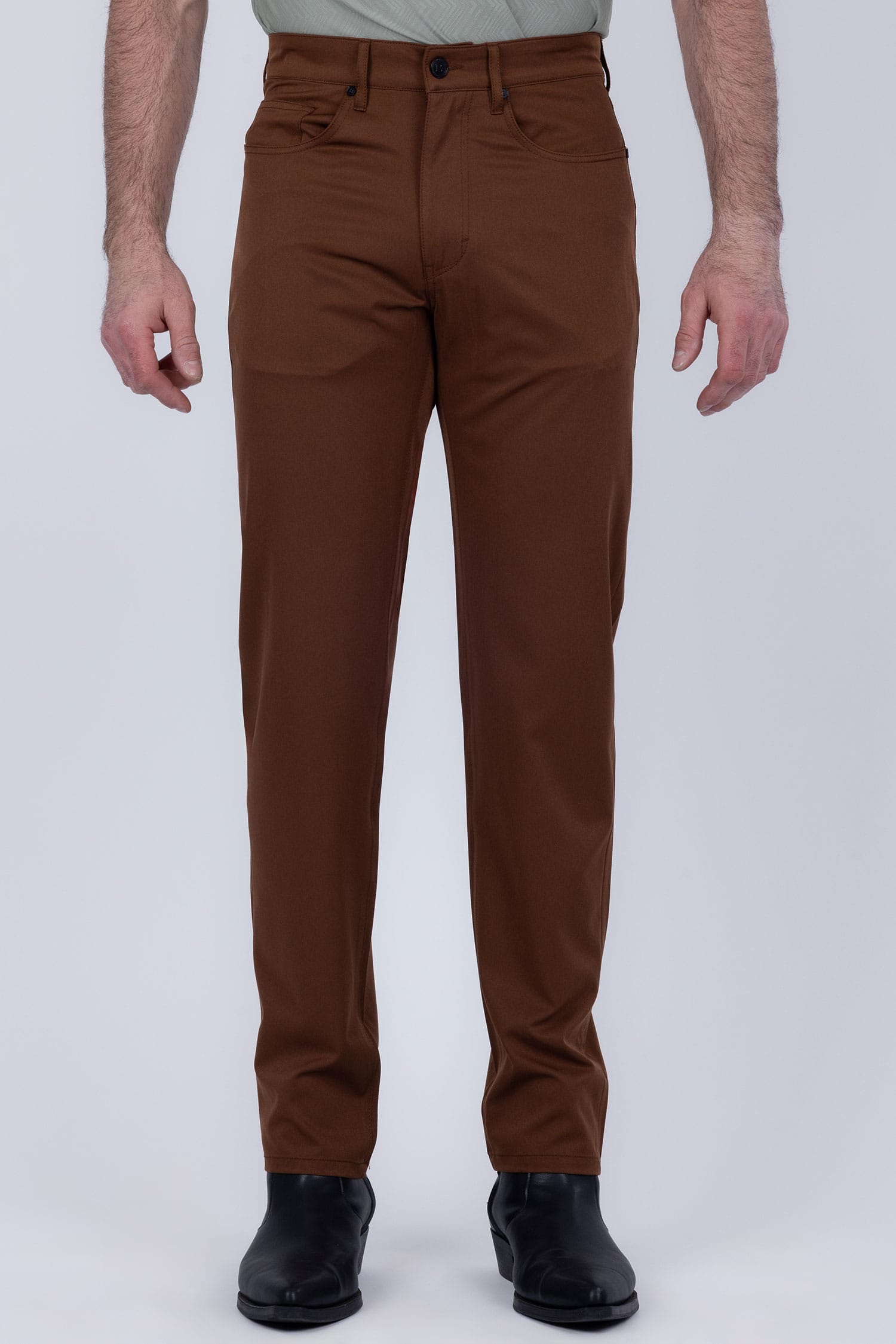 Barabas Men's Solid Color Casual Straight Leg Dress Pants 6SN03 Brown