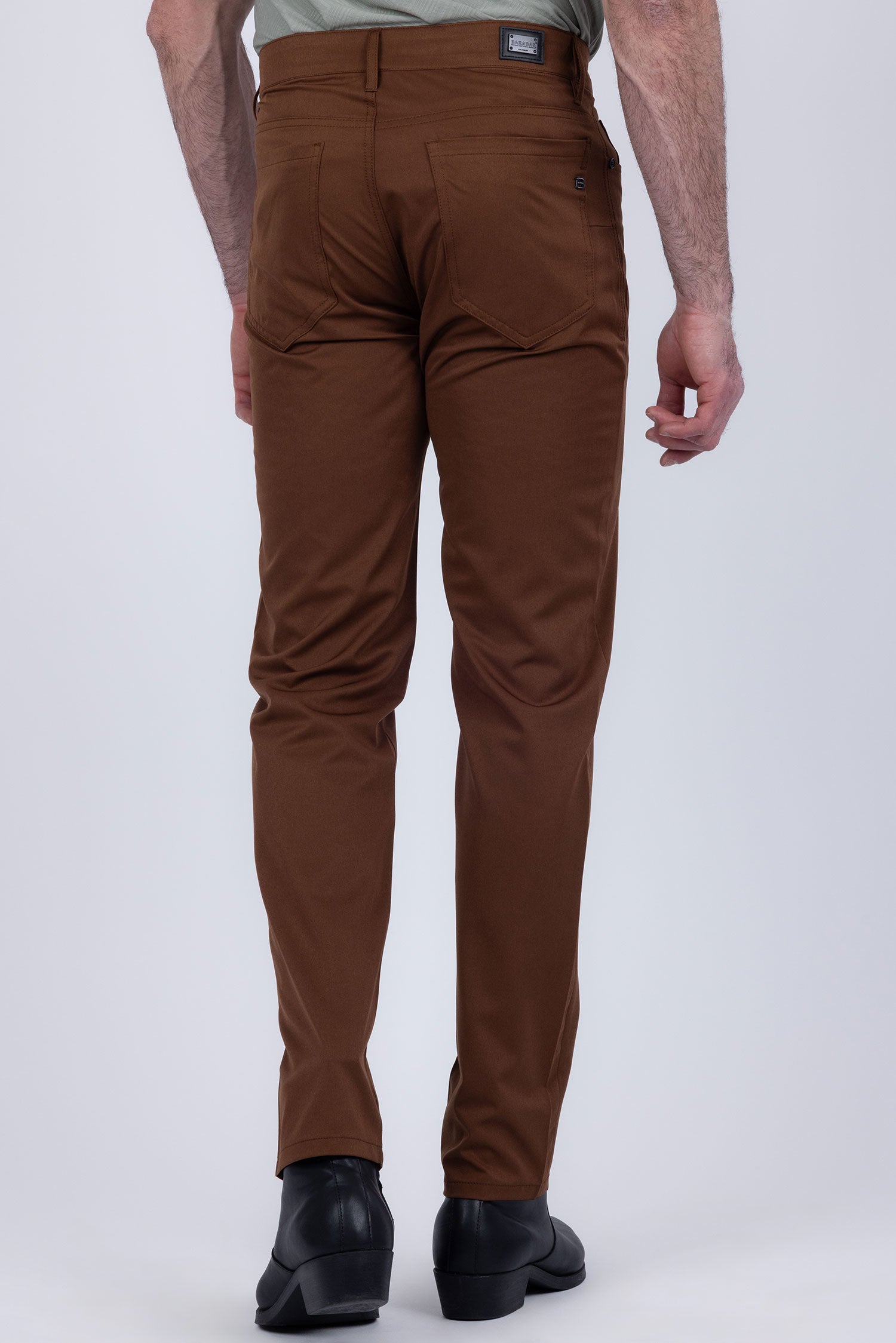 Barabas Men's Solid Color Casual Straight Leg Dress Pants 6SN03 Chocolate