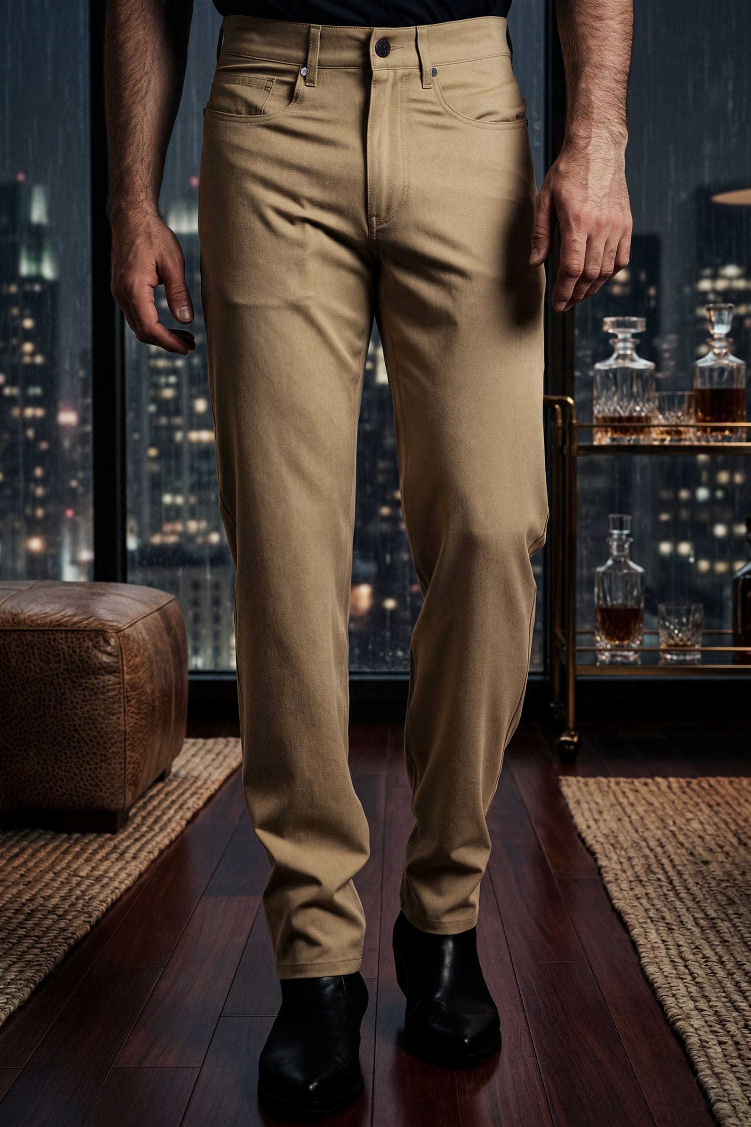 Barabas Men's Solid Color Casual Straight Leg Dress Pants 6SN03 Curry