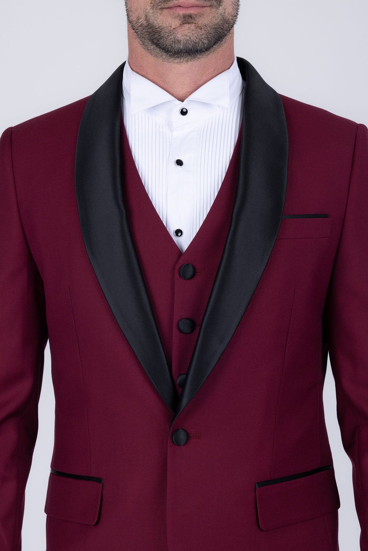 Barabas Men's Solid Color Contrasting Shawl Lapel Suit 6SU05 #Color_Burnt Russet Black